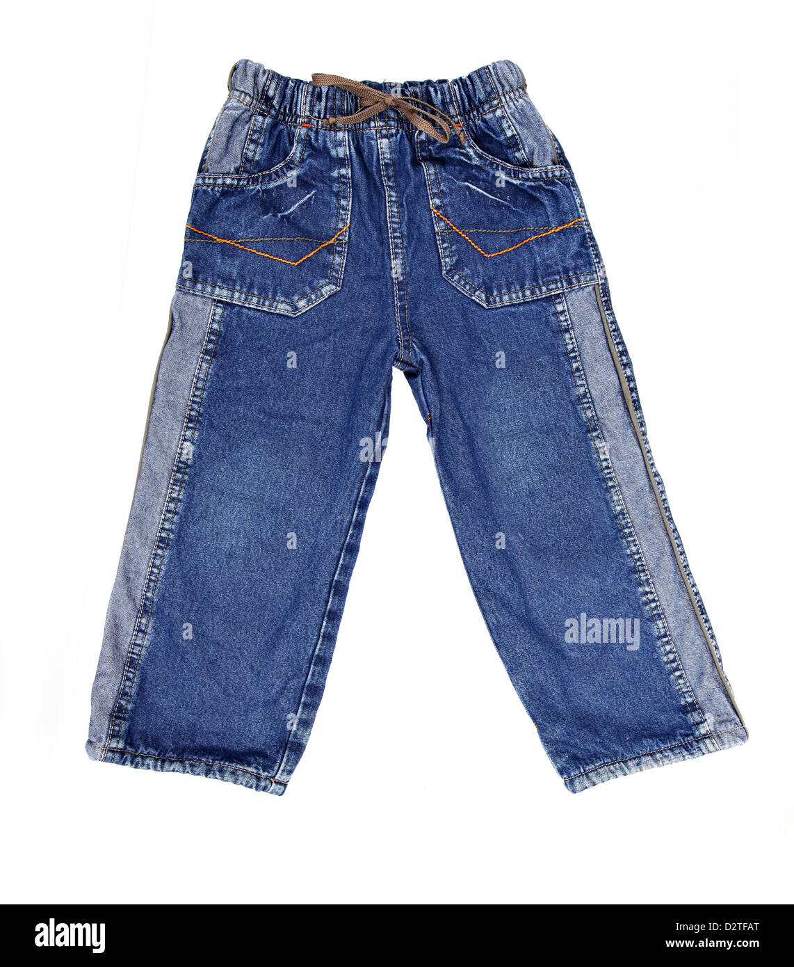 Kindermode - paar Jeans isoliert auf weißem Hintergrund Stockfoto