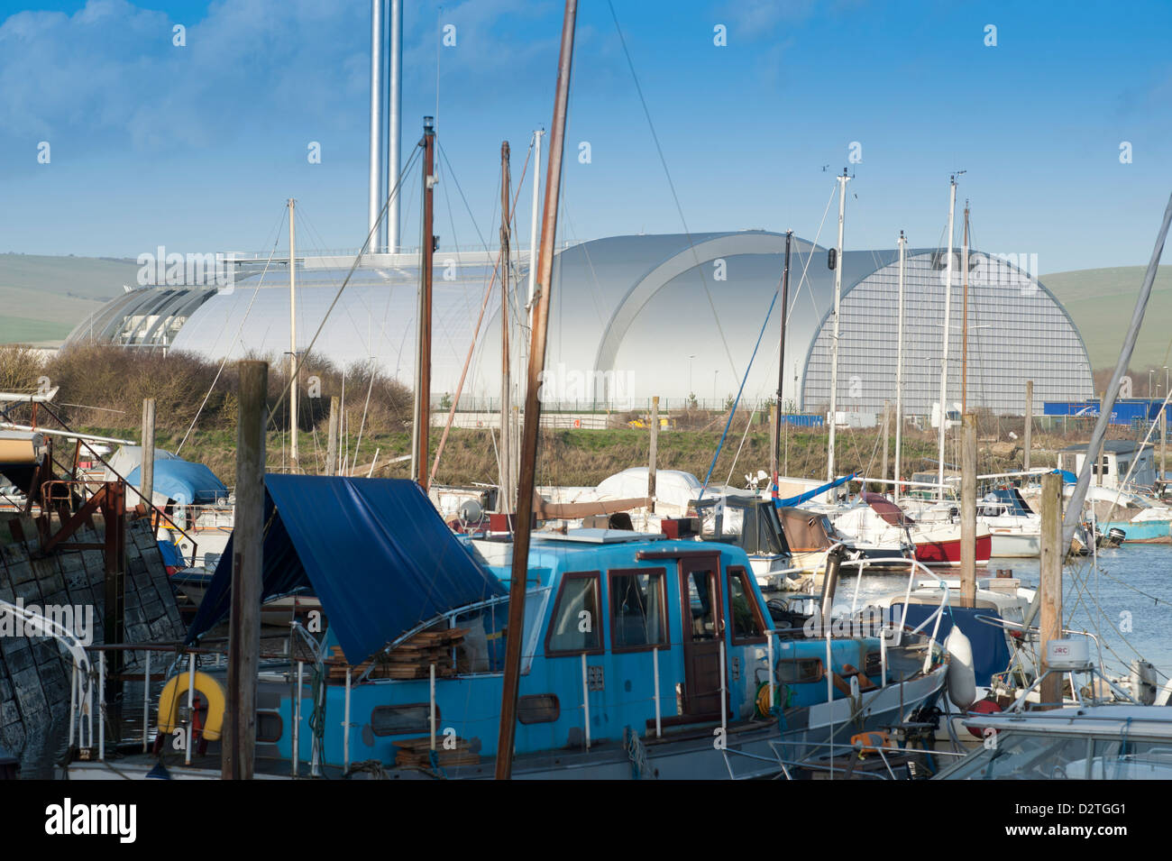 Newhaven Abfall Verbrennungsanlage oder "Energie-Verwertungsanlage" an den Ufern des Flusses Ouse in East Sussex, UK. Stockfoto