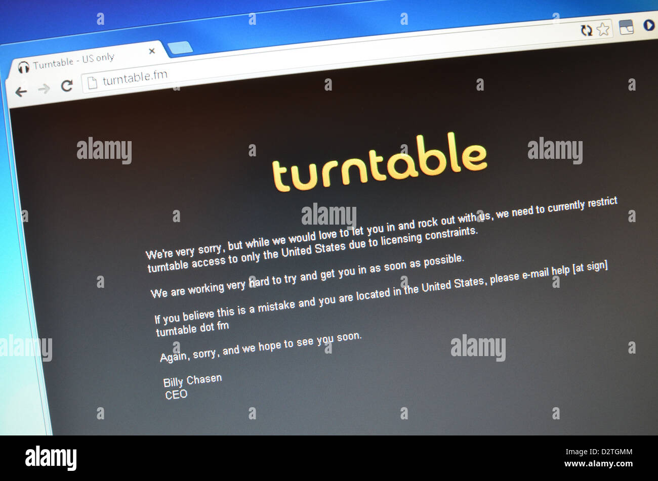 Turntable.FM Website screenshot Stockfoto
