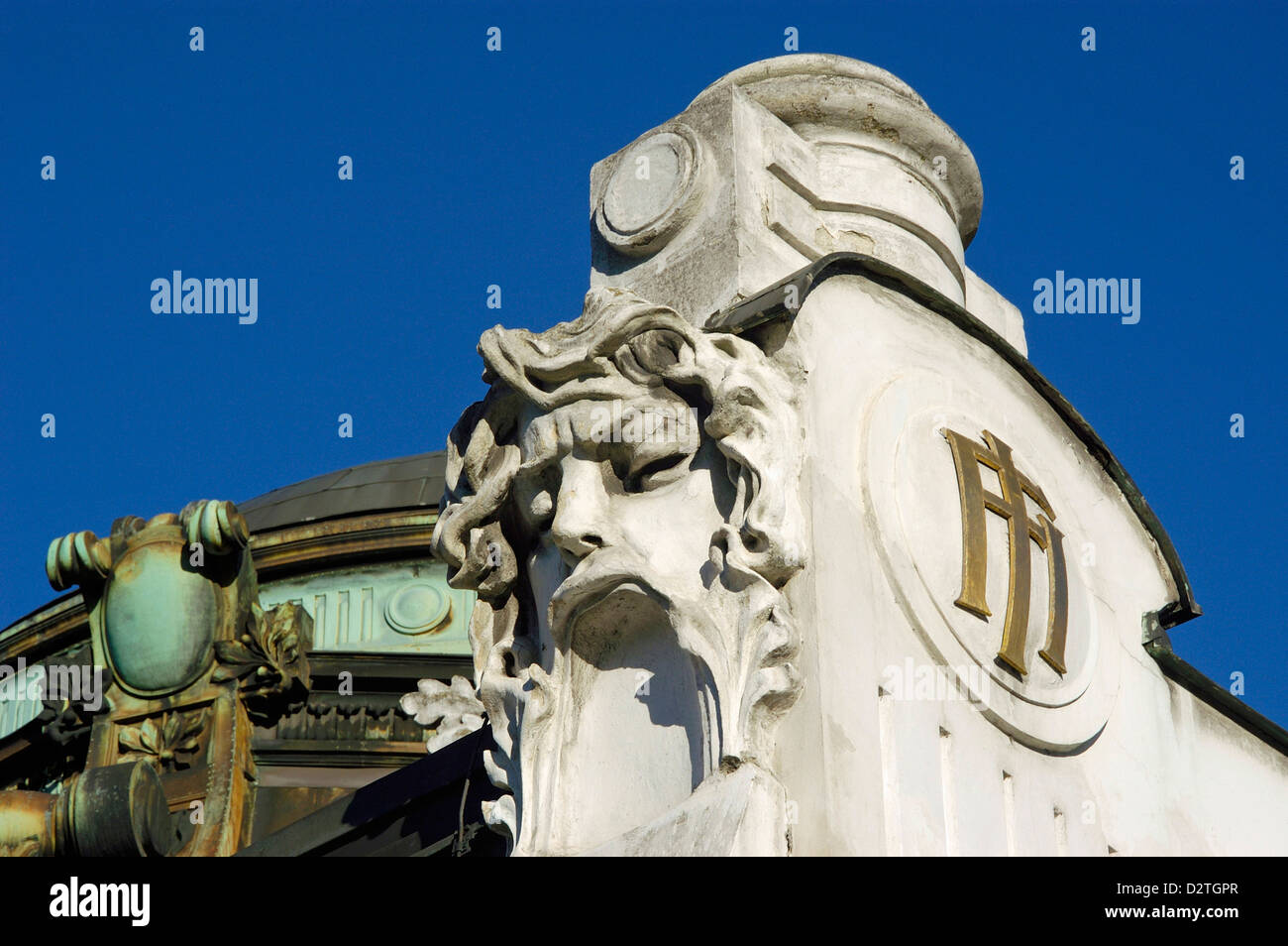 Art-Deco-Details auf dem Court Pavilion in Hietzing Stockfoto