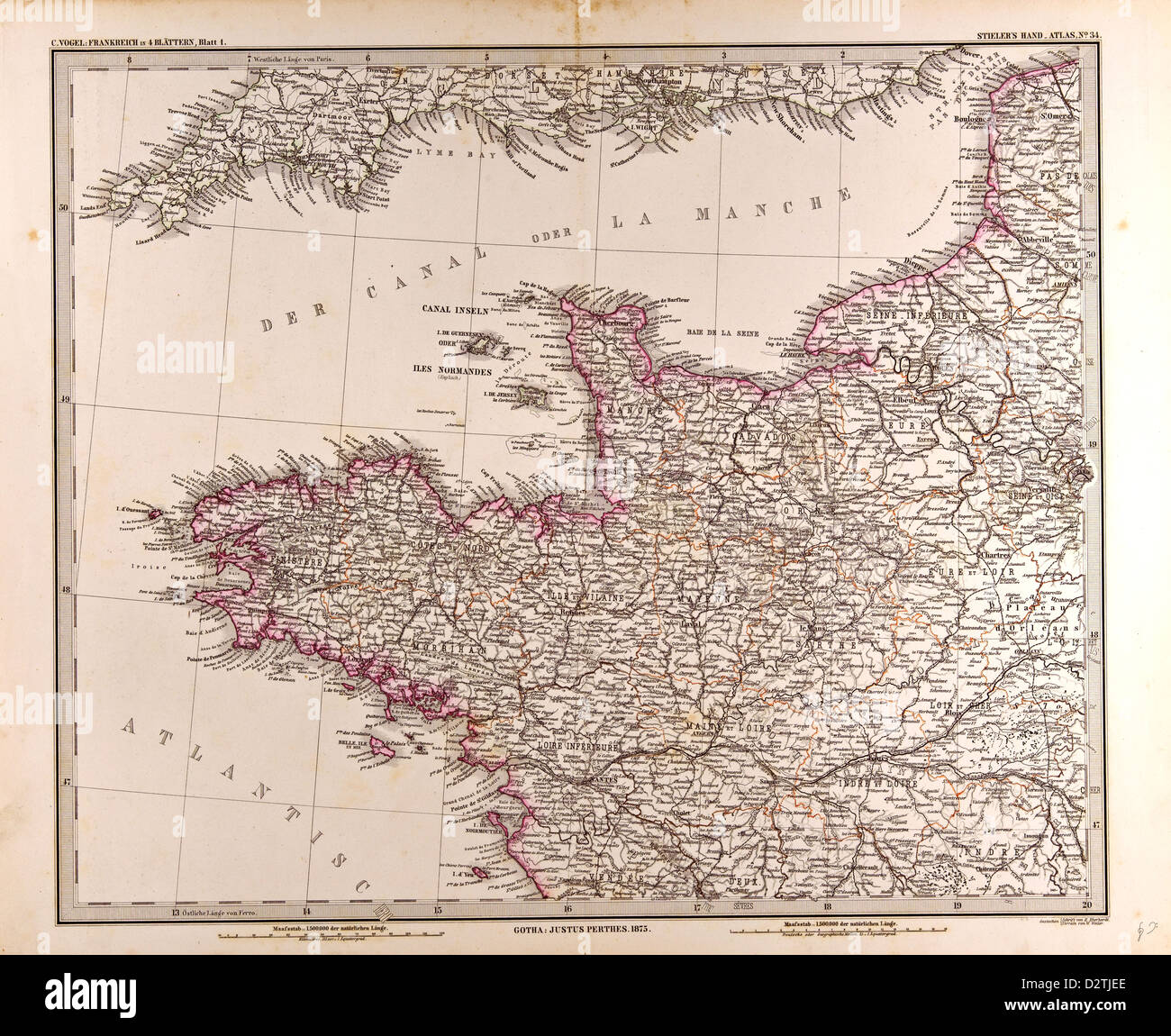 Frankreich Karte Stockfoto