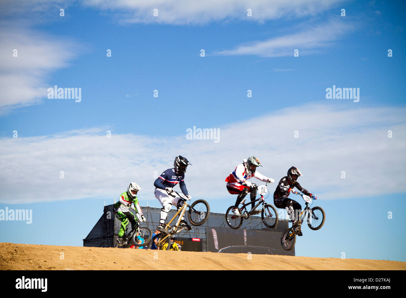 BMX-Track-Rennen im Olypics Park london Stockfoto