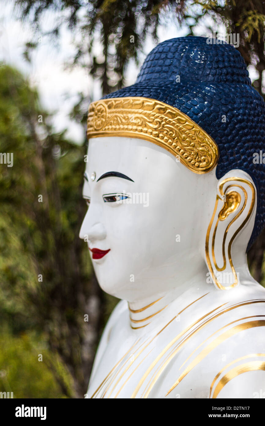 Gesicht einer buddhistischen Statue Stockfoto