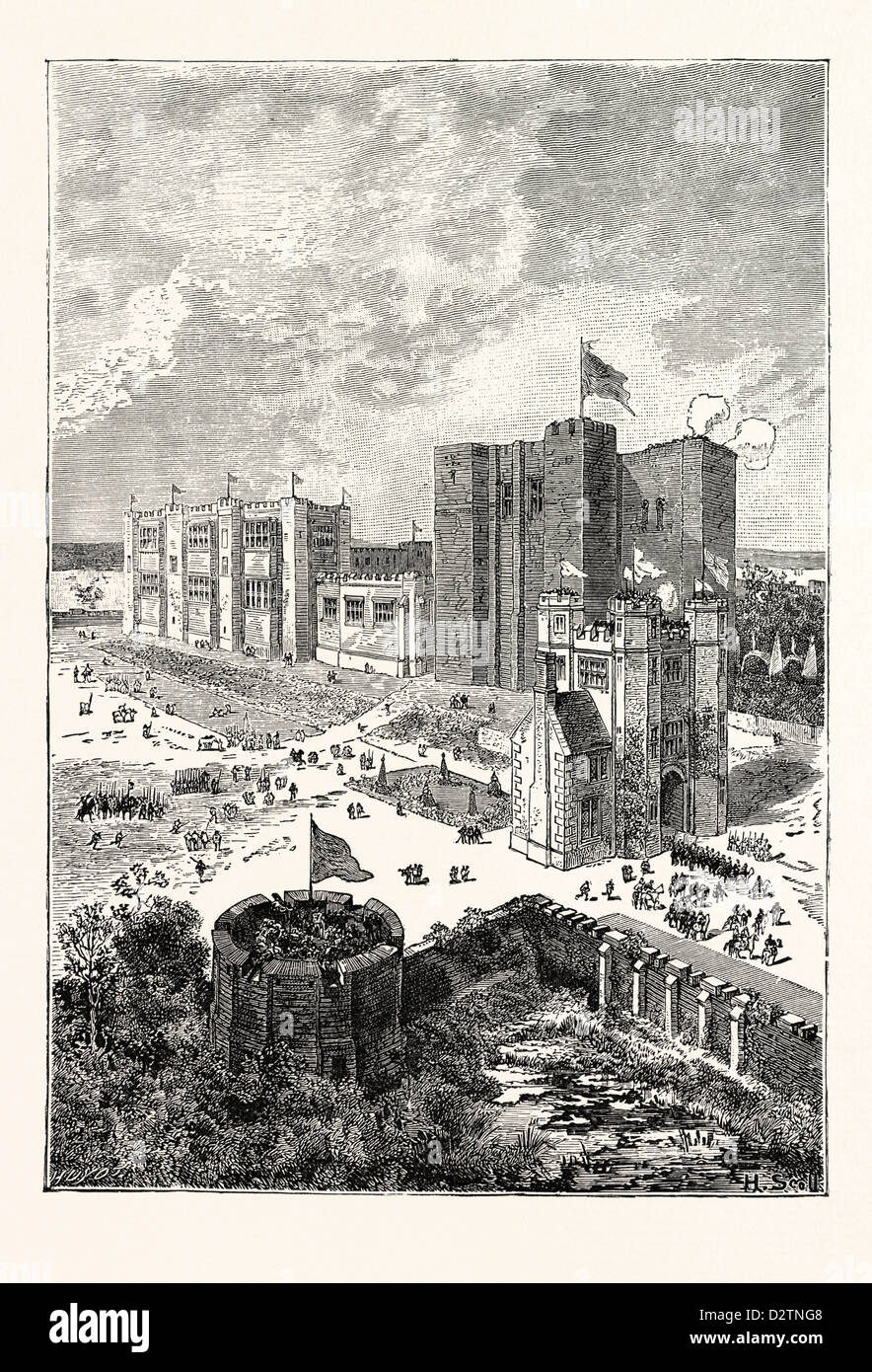 KENILWORTH CASTLE IM SECHZEHNTEN JAHRHUNDERT. Stockfoto