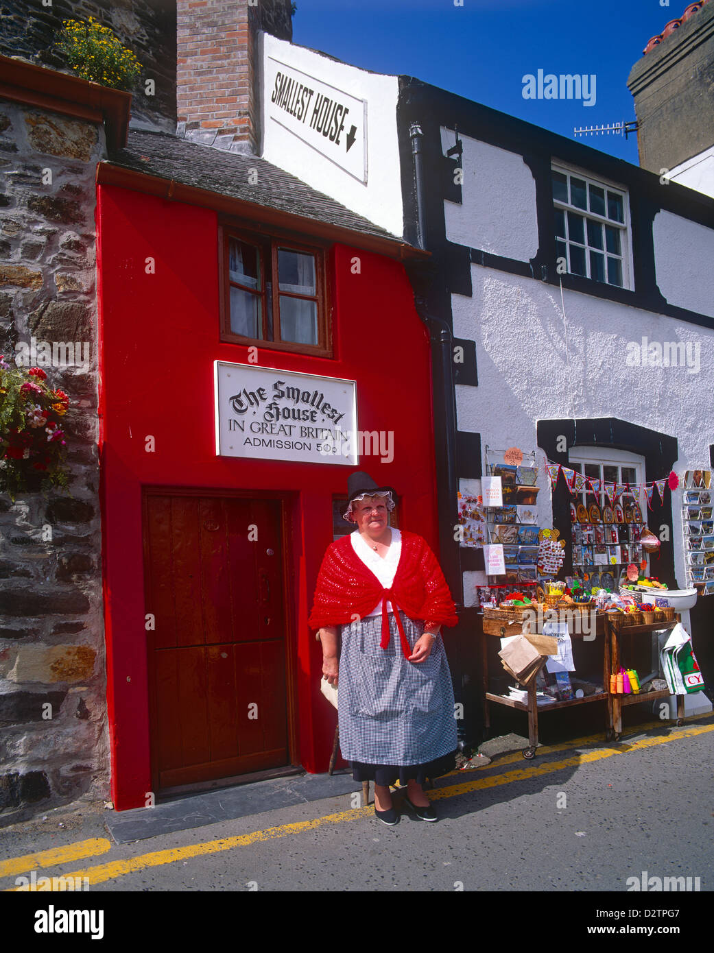 Kleinste Haus in Conwy, Gwynedd, Wales, Großbritannien, UK Stockfoto
