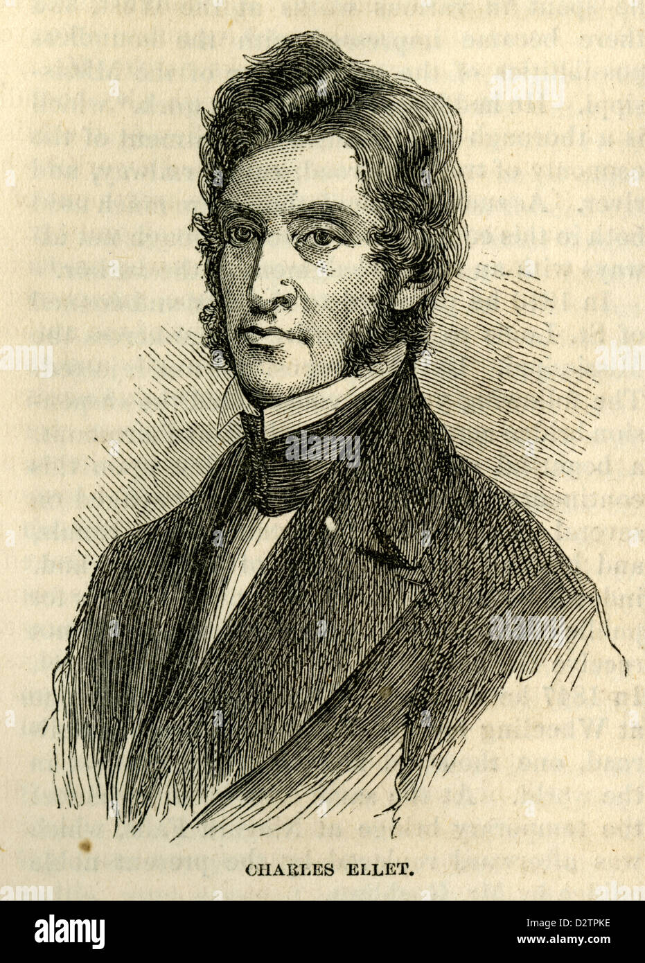 1866-Gravur, Charles Ellet. Stockfoto