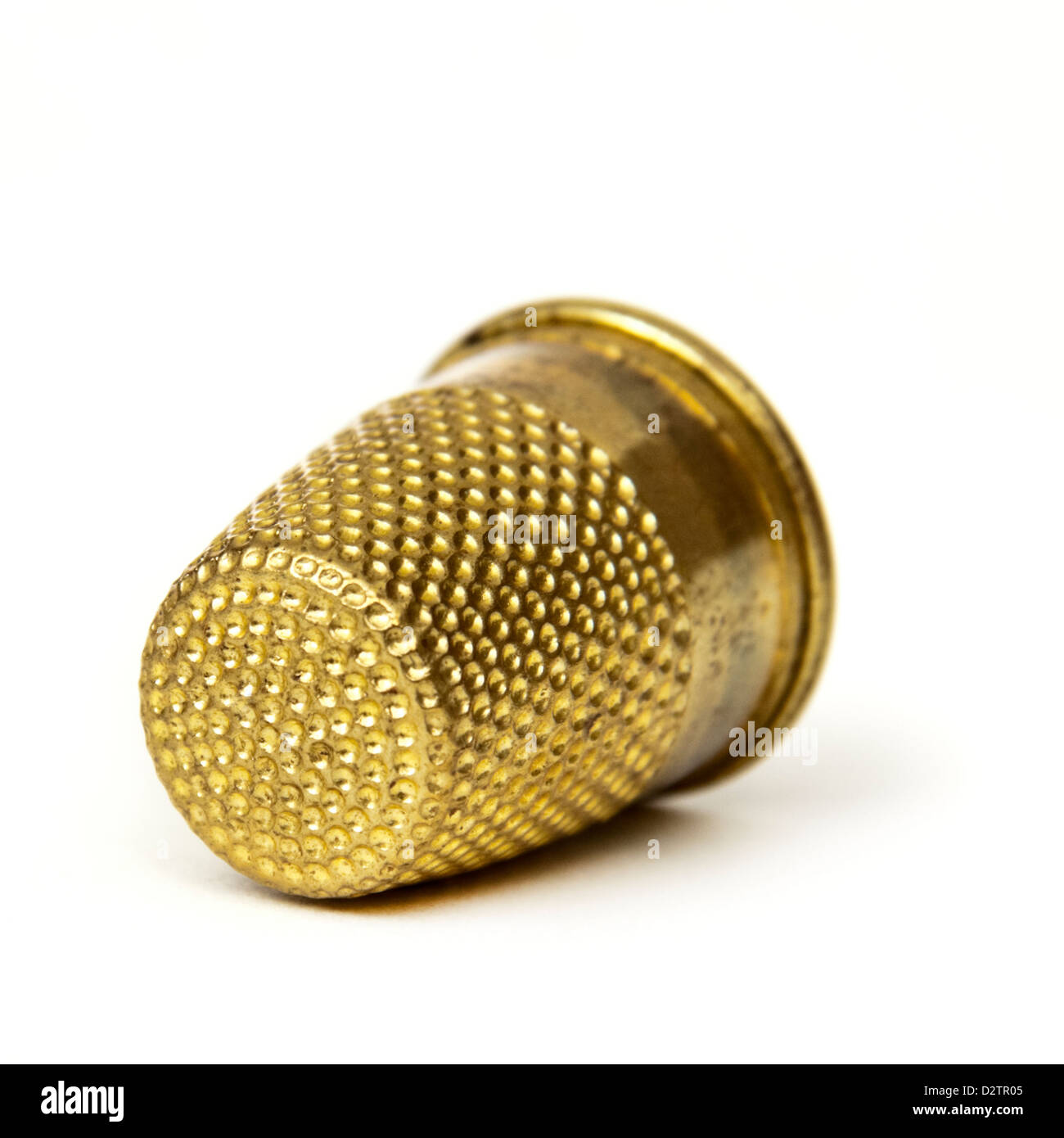 Vintage Messing Fingerhut Stockfoto