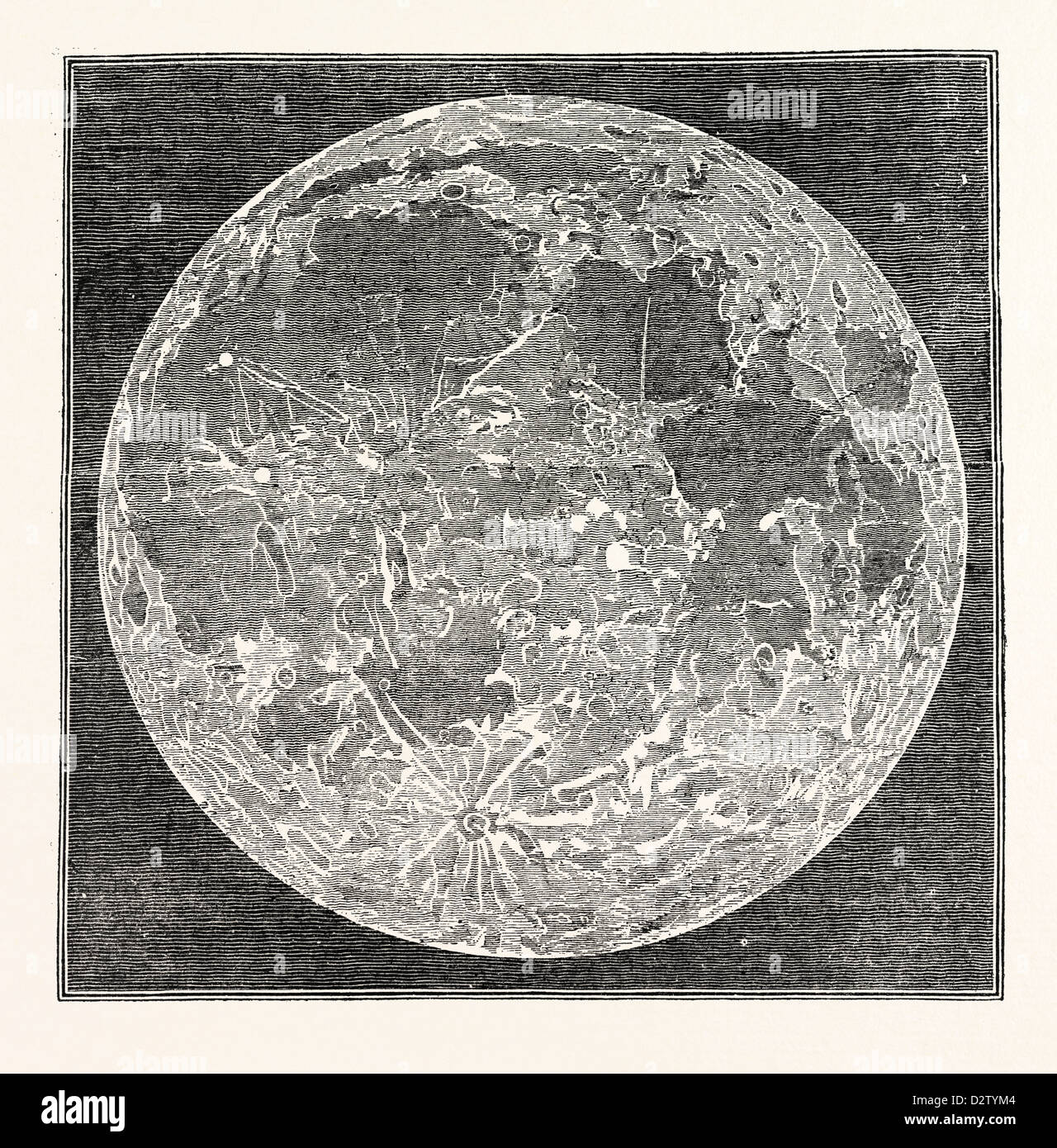 Teleskop Aussehen des Mondes 1833 Stockfoto