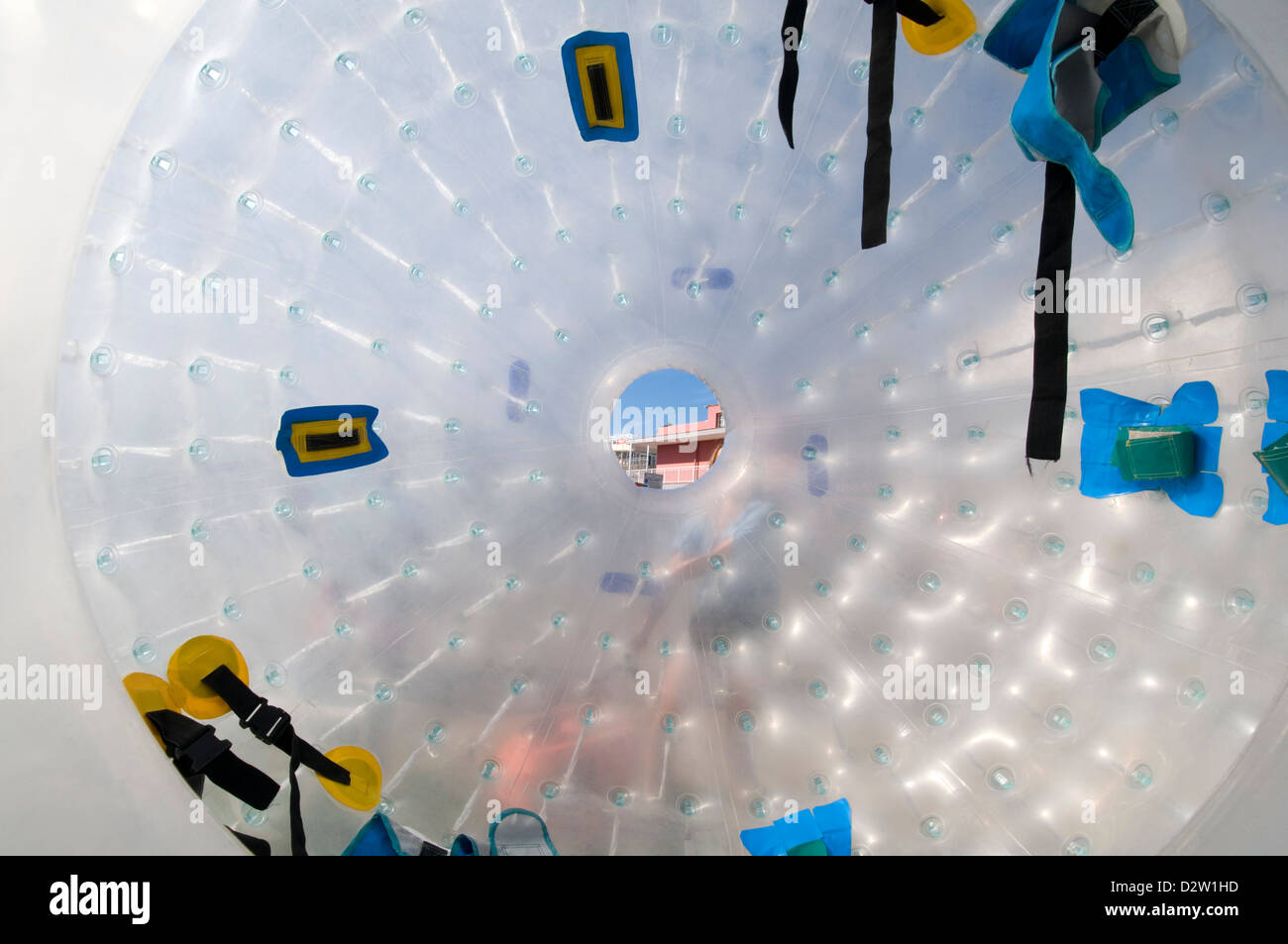 Zorb Ball Zorball Zorballs Kugeln aufblasbare Extremsport Sport Rollen Rollen Stockfoto