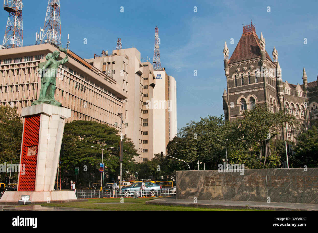 Fort Mumbai (Bombay) Indien Flora Fountain Mahatma Gandhi - MG Road Fort Stockfoto