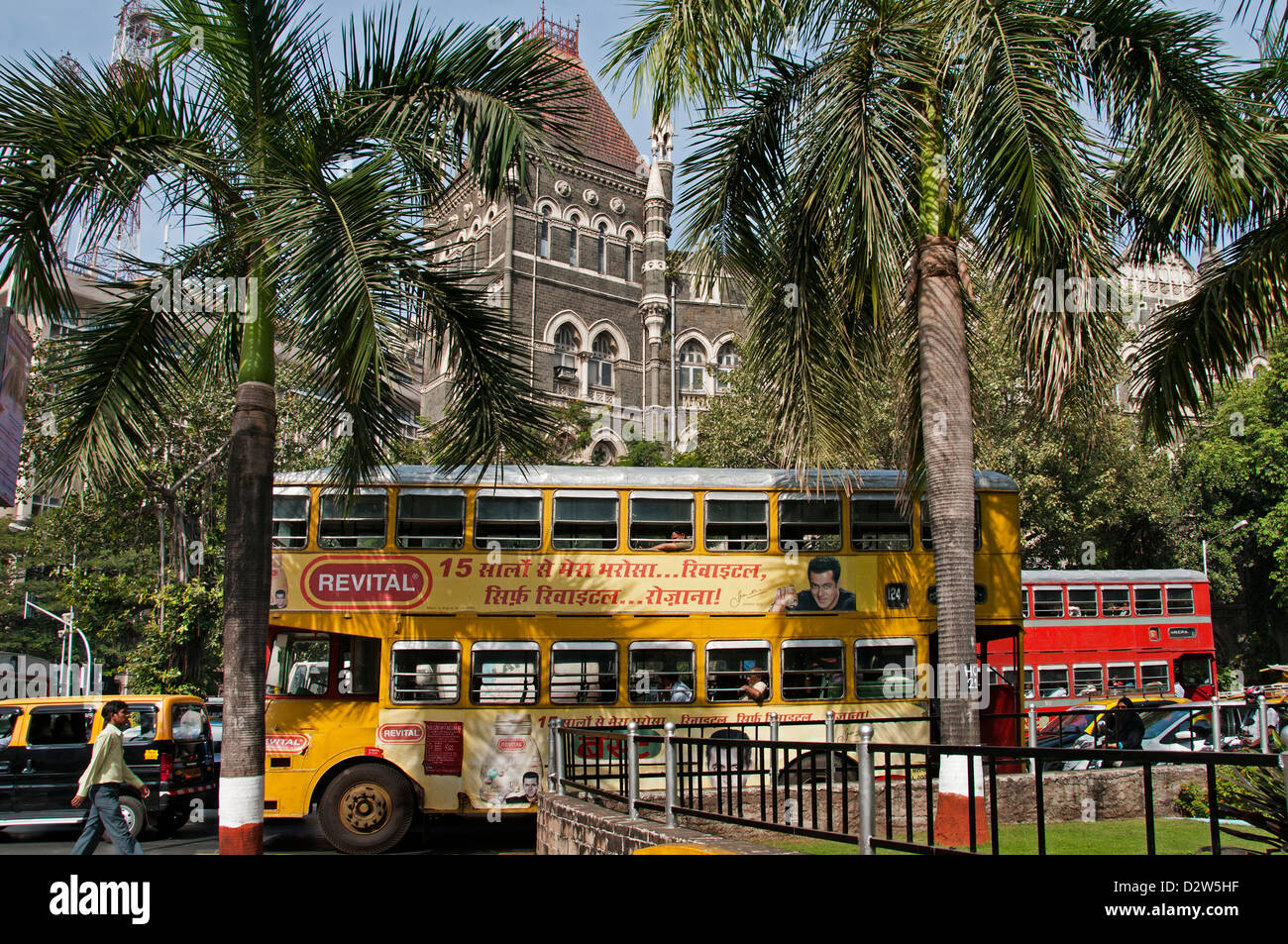 Fort Mumbai (Bombay) Indien Flora Fountain Mahatma Gandhi - MG Road Fort Stockfoto