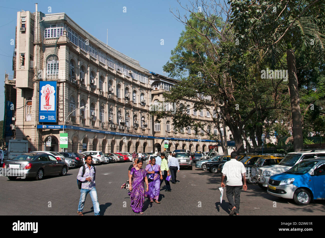Horniman Circle VN Straße Kala Ghoda Fort Mumbai (Bombay) Indien Kolonialarchitektur Stockfoto