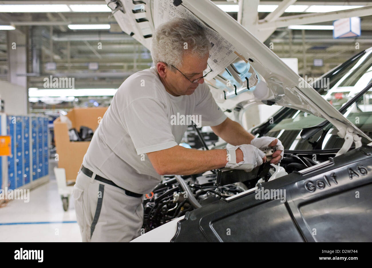 Wolfsburg, Deutschland, Volkswagen Fabrik, Produktion der Golf 6 Stockfoto