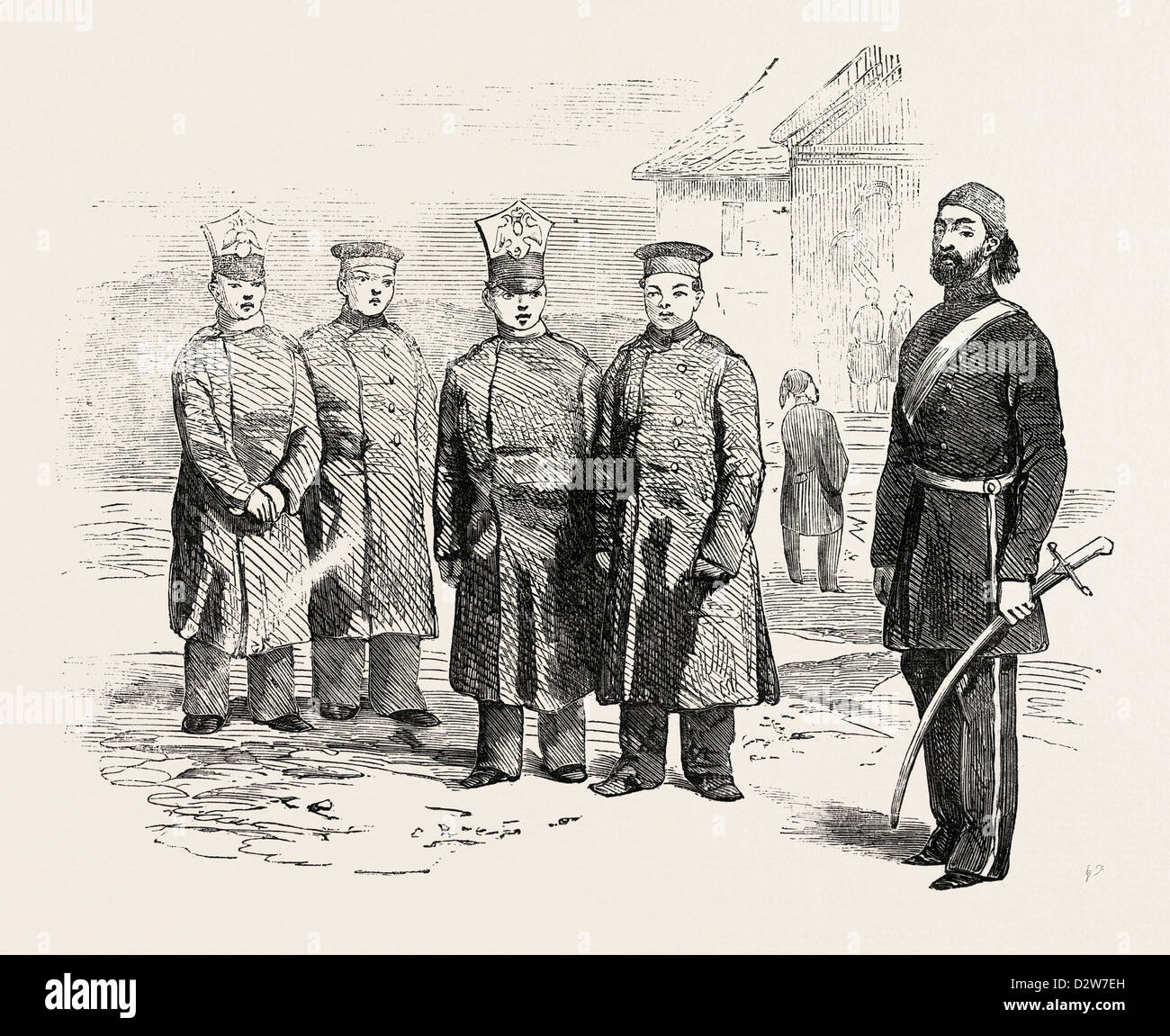 RUSSISCHE KRIEGSGEFANGENE BEI SCHUMLA 1854 Stockfoto