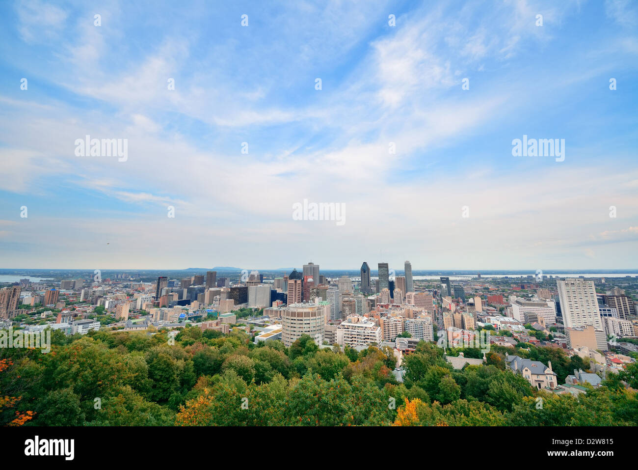 Montreal-Tagesansicht vom Mont Royal mit Skyline der Stadt Stockfoto