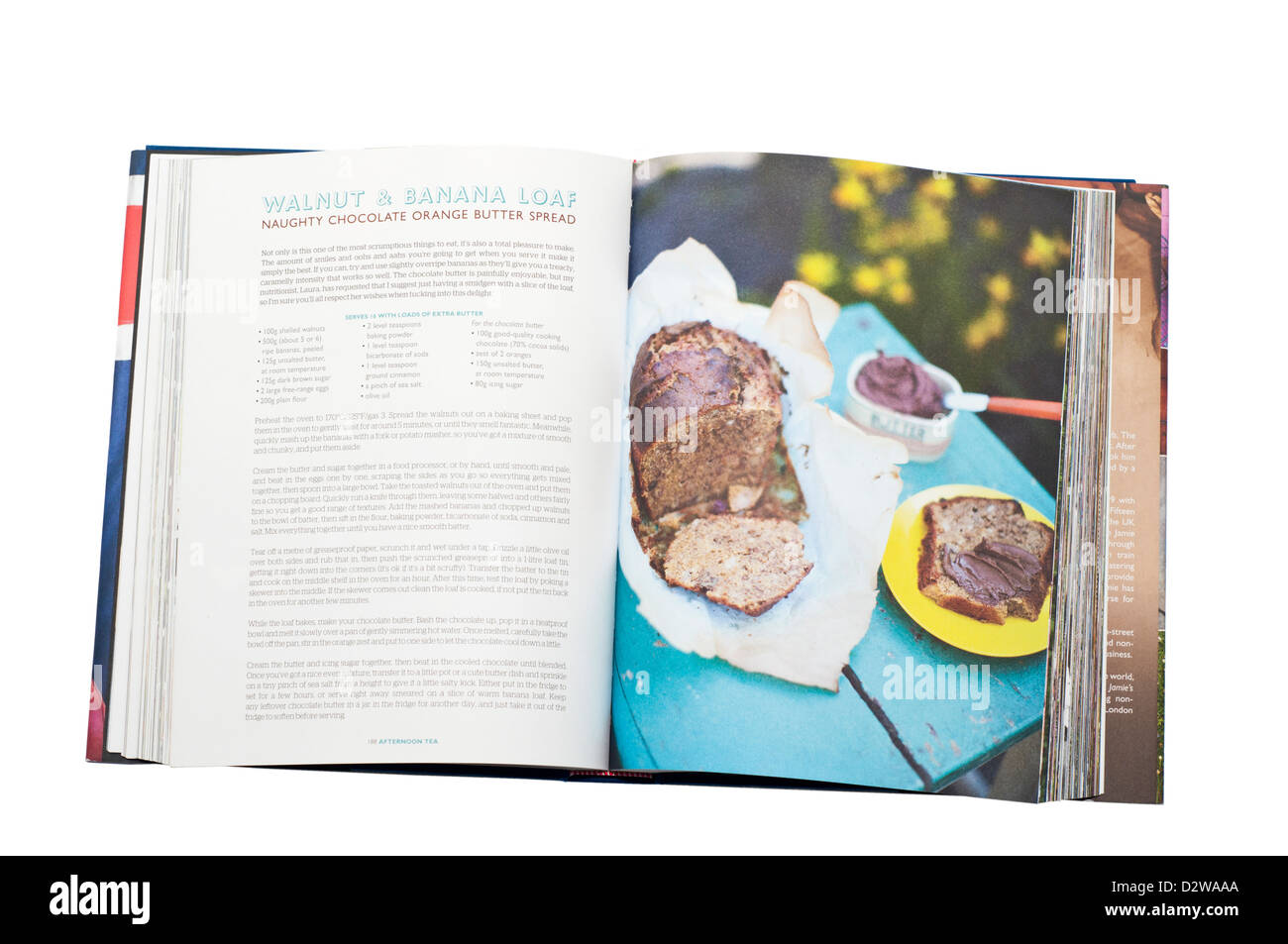 Eine offene Kochbuch Stockfoto