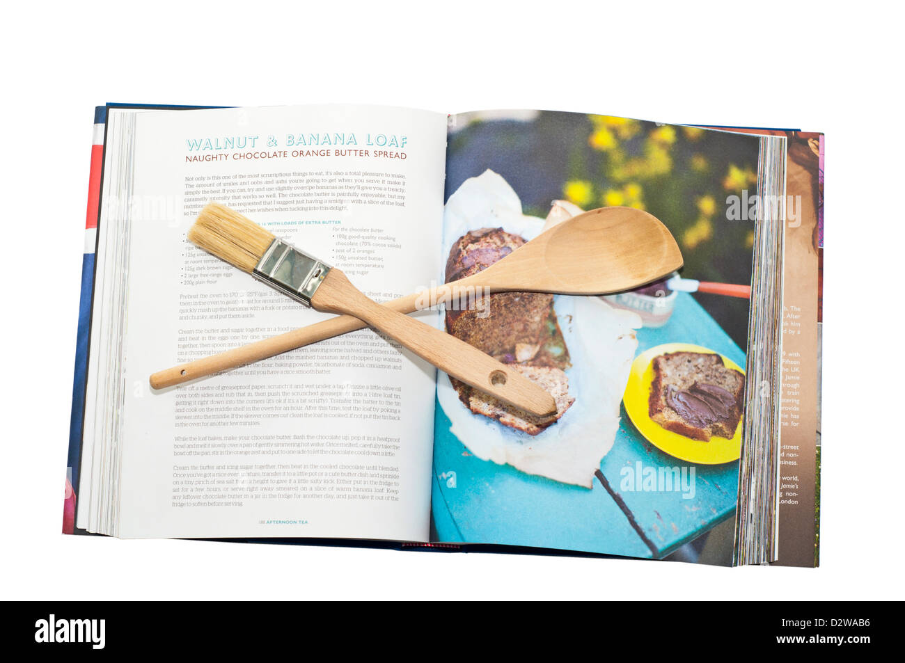 Eine offene Kochbuch Stockfoto