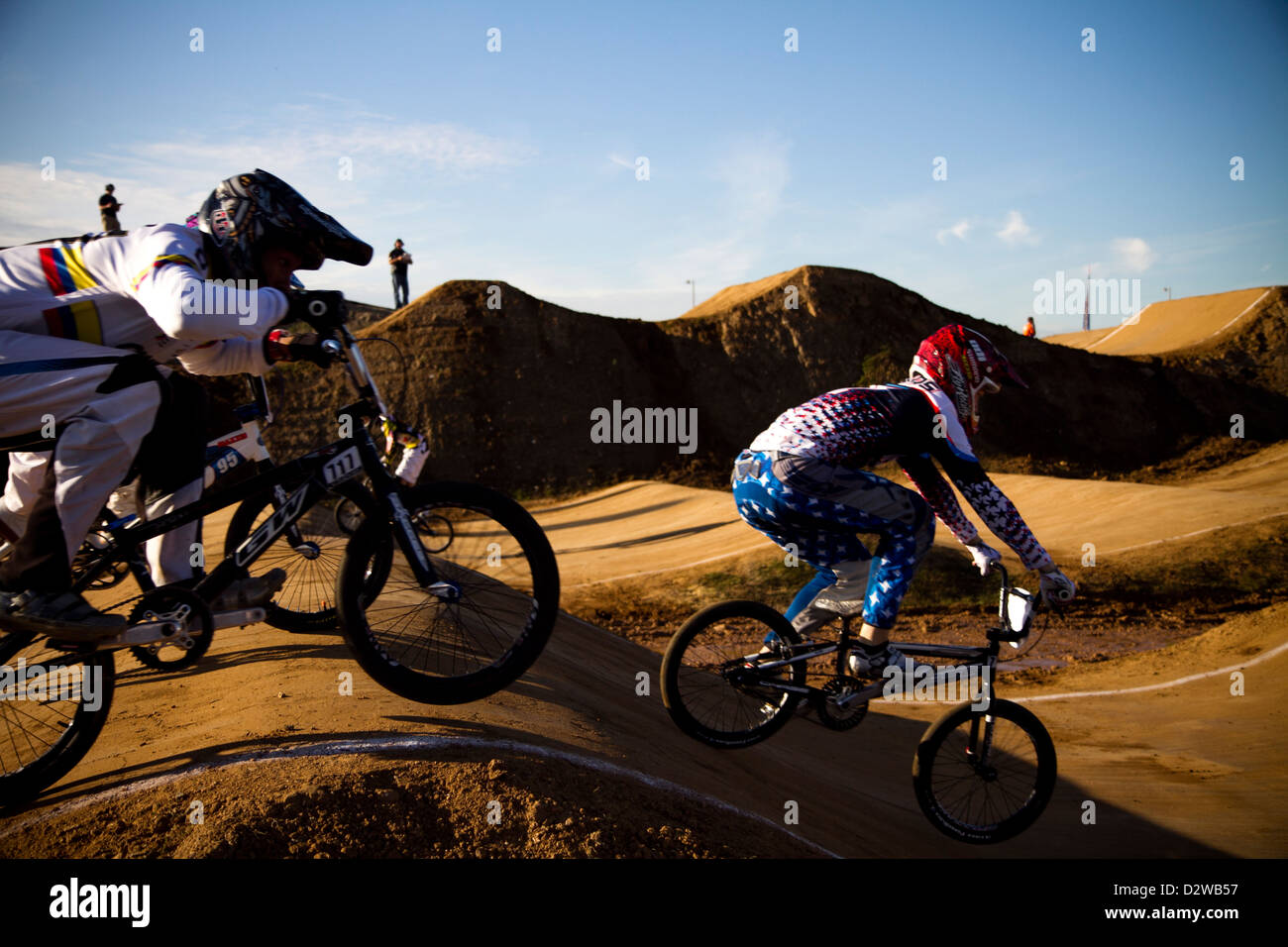 BMX-Rennen im Olympischen Park london Stockfoto