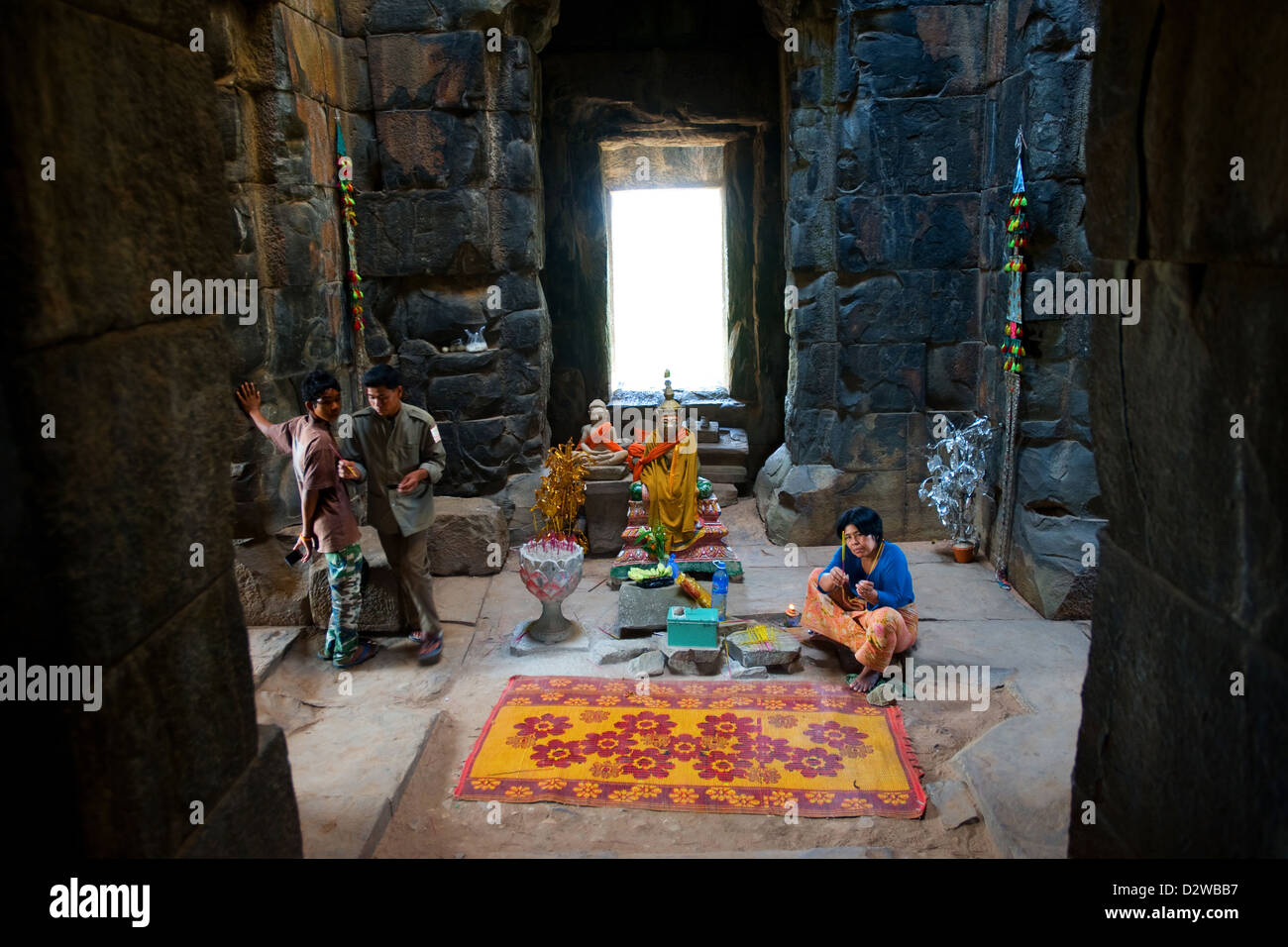 Angkor, Kambodscha, Ort der Anbetung in die Tempel von Angkor Wat Stockfoto