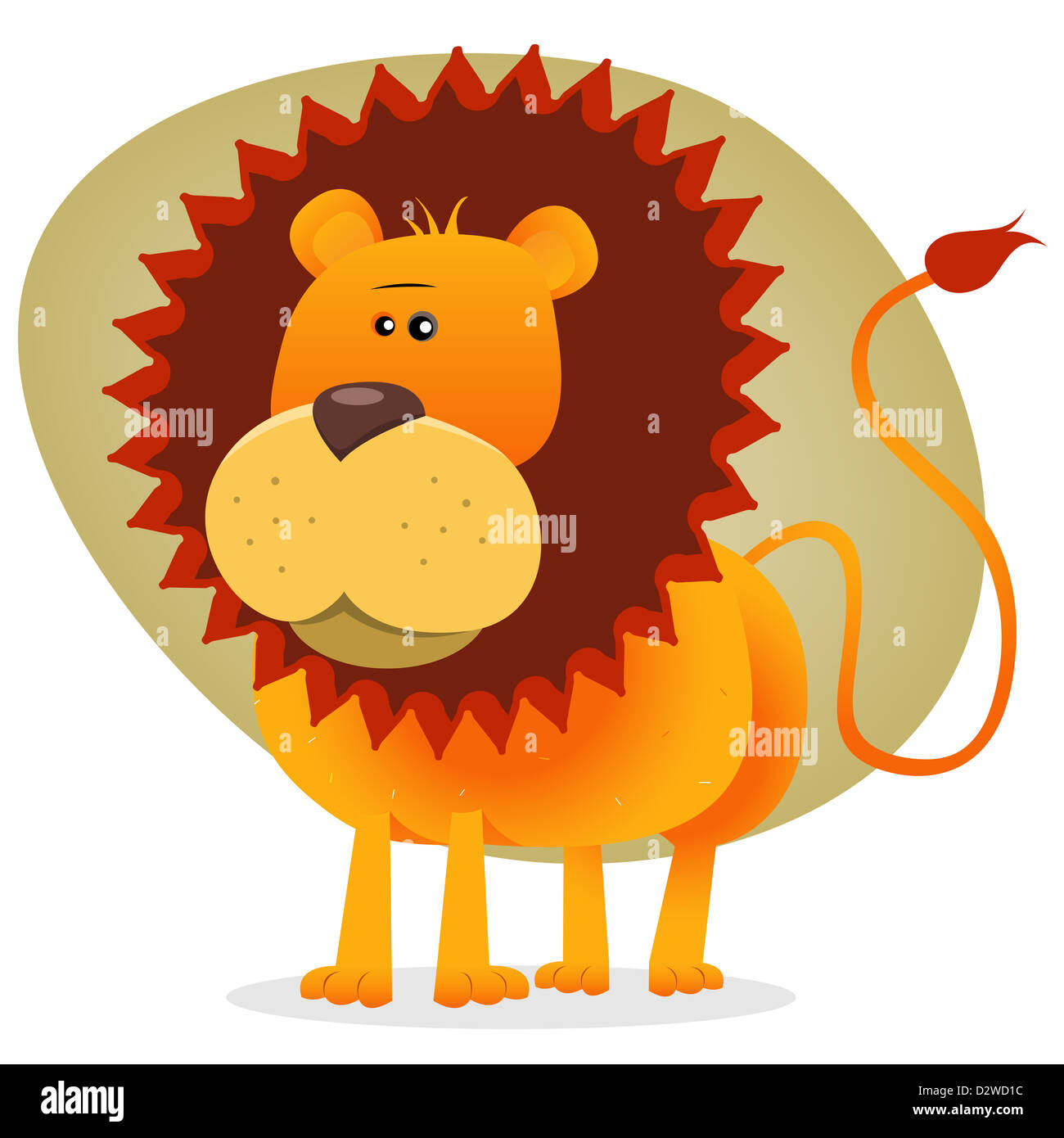 Abbildung des Königs von der Dschungeltiere in niedlichen Cartoon-Stil Stockfoto