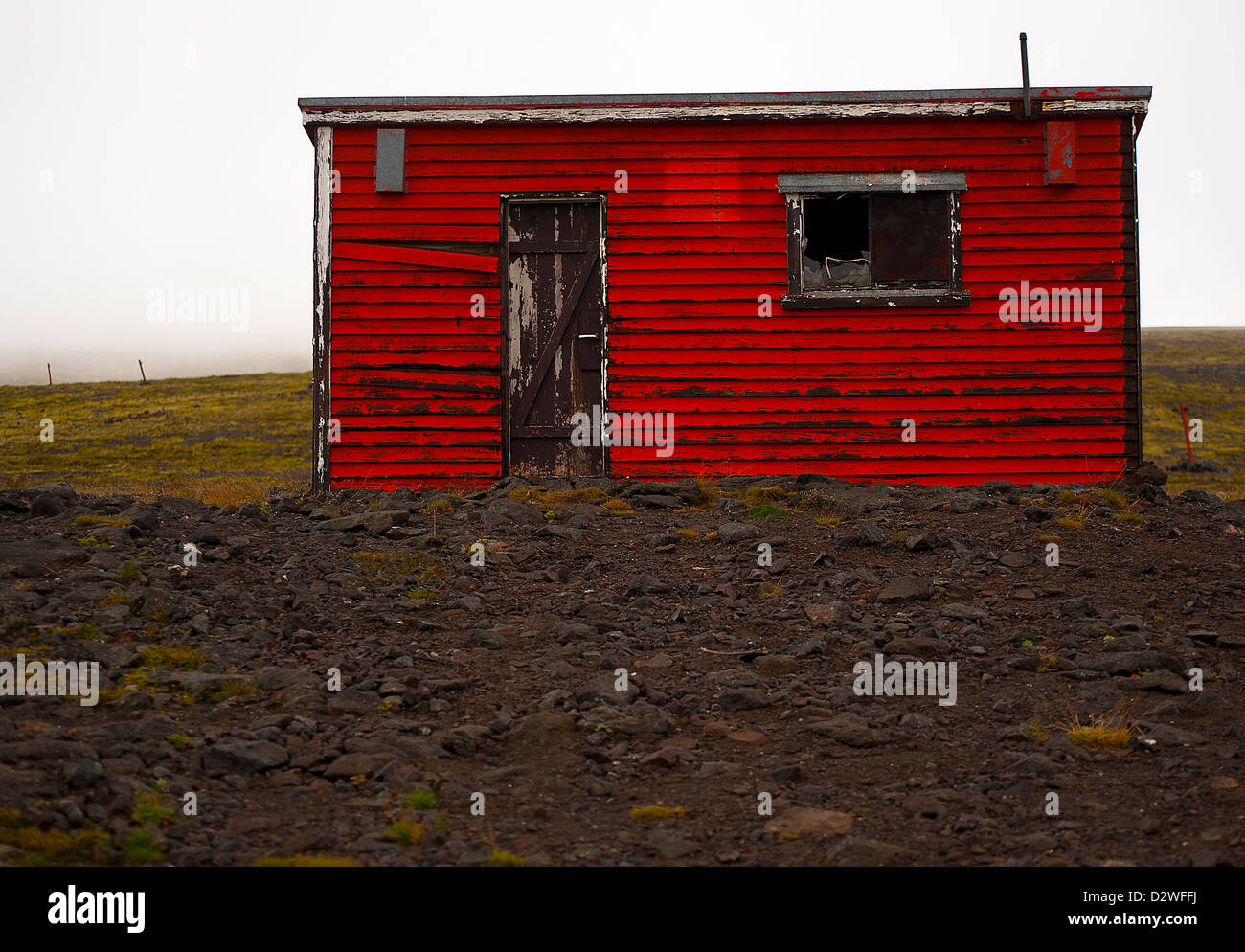 Rote Hütte, Island Stockfoto