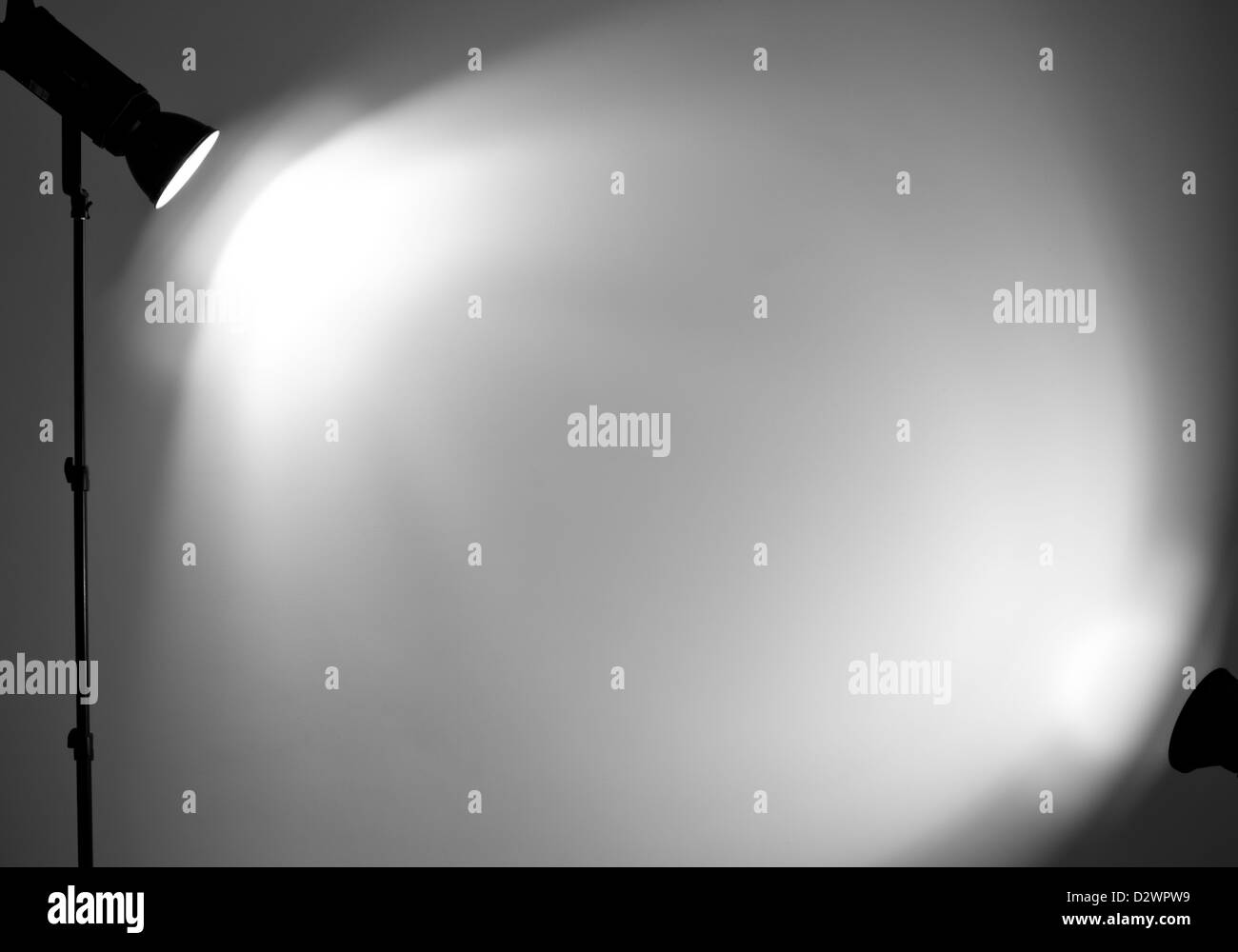 Licht an der Wand der Studioblitz. Stockfoto