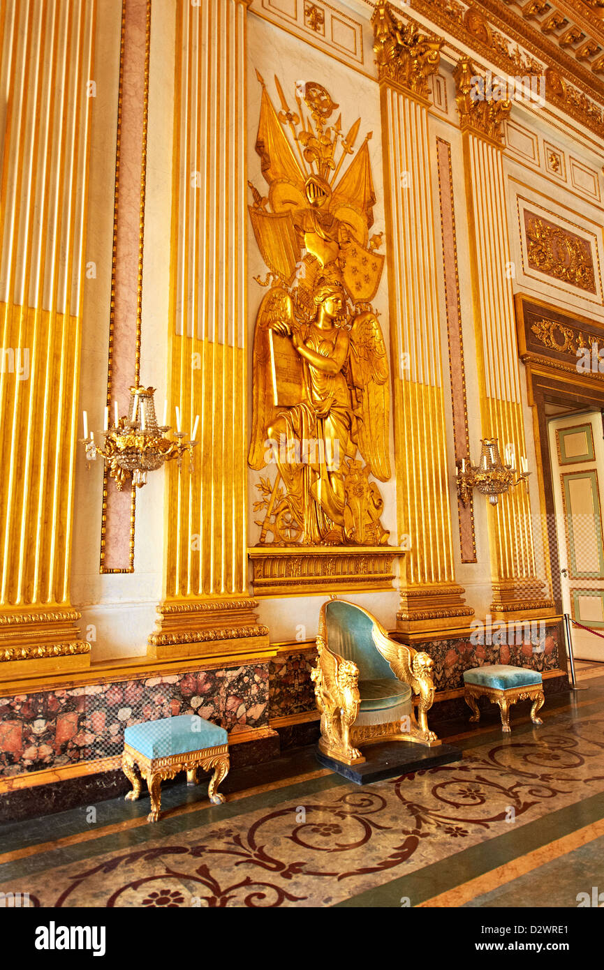 "Thronsaal" Königspalast von Caserta Italien Stockfoto