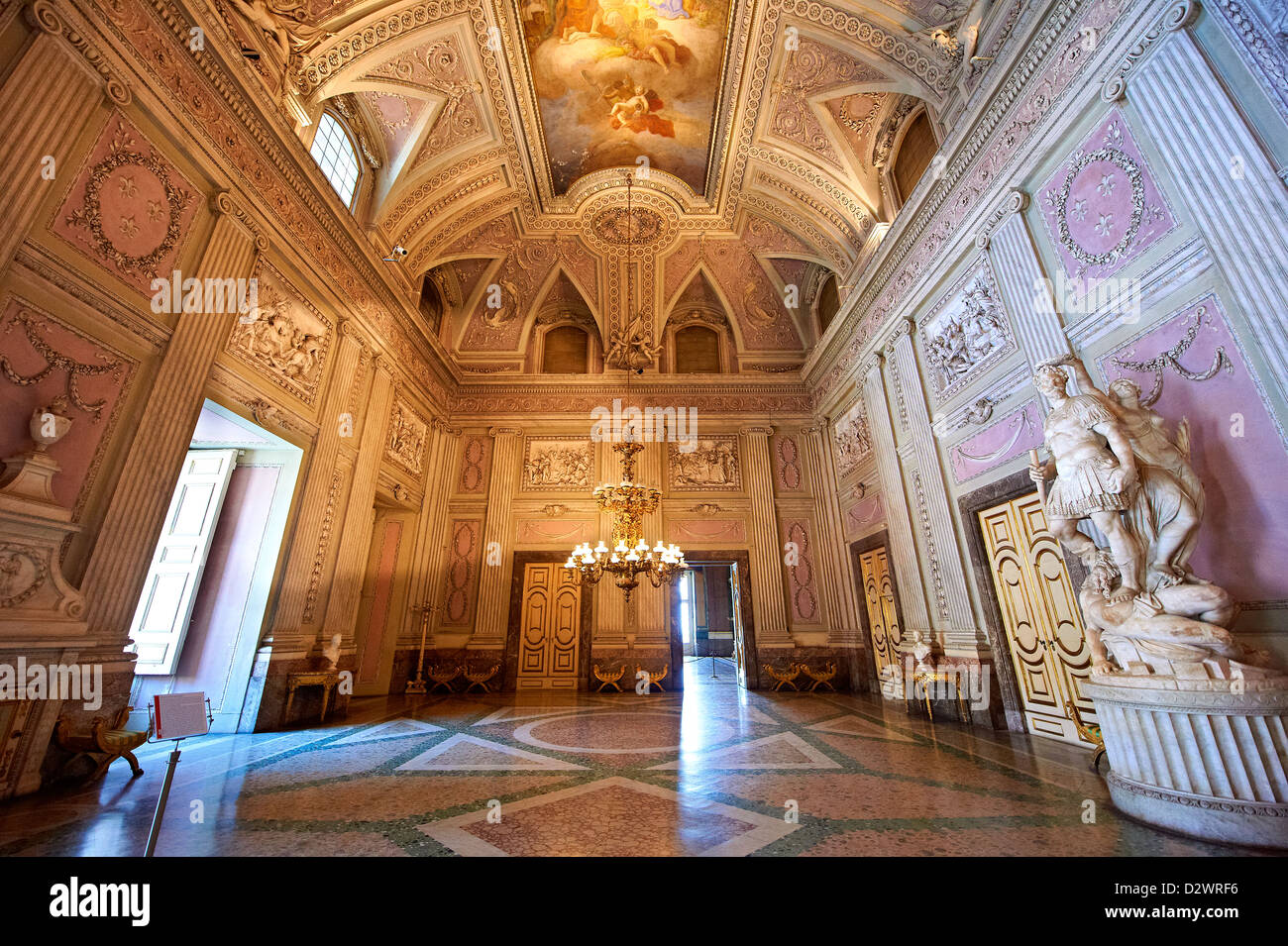 "Das Zimmer von den Bodyguards" Königspalast von Caserta Italien Stockfoto