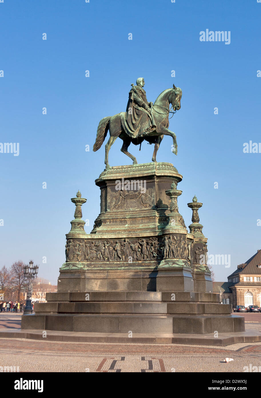 Statue von König Johann (1801-1873) in Dresden, Deutschland. Stockfoto