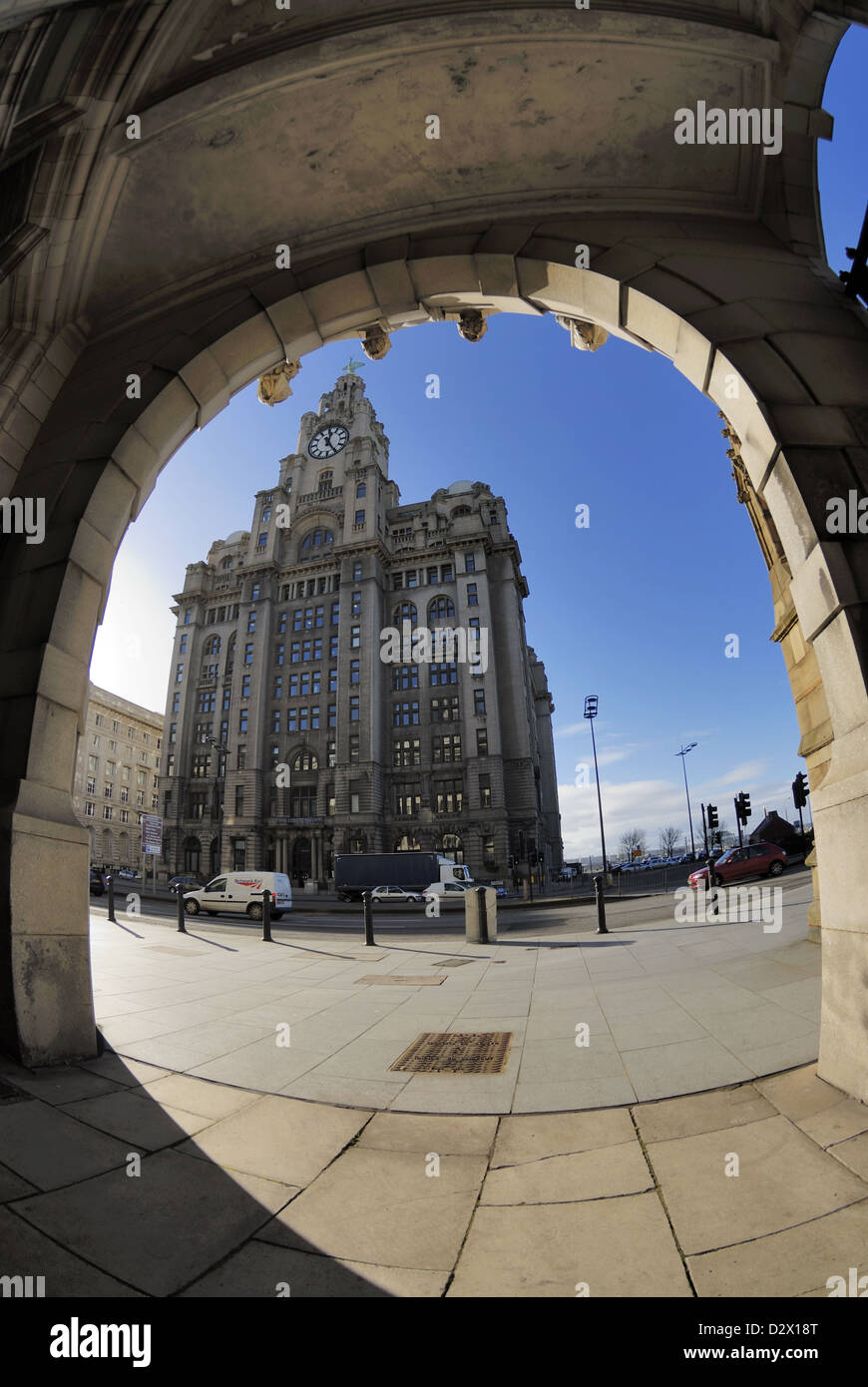 Royal Liver Assurance Building befindet sich am Pier Head in Liverpool Stockfoto