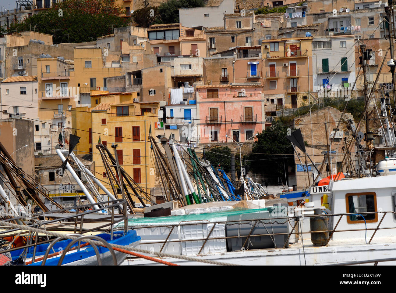 Sciacca Fischerhafen Italien Meer Sizilien Stockfoto
