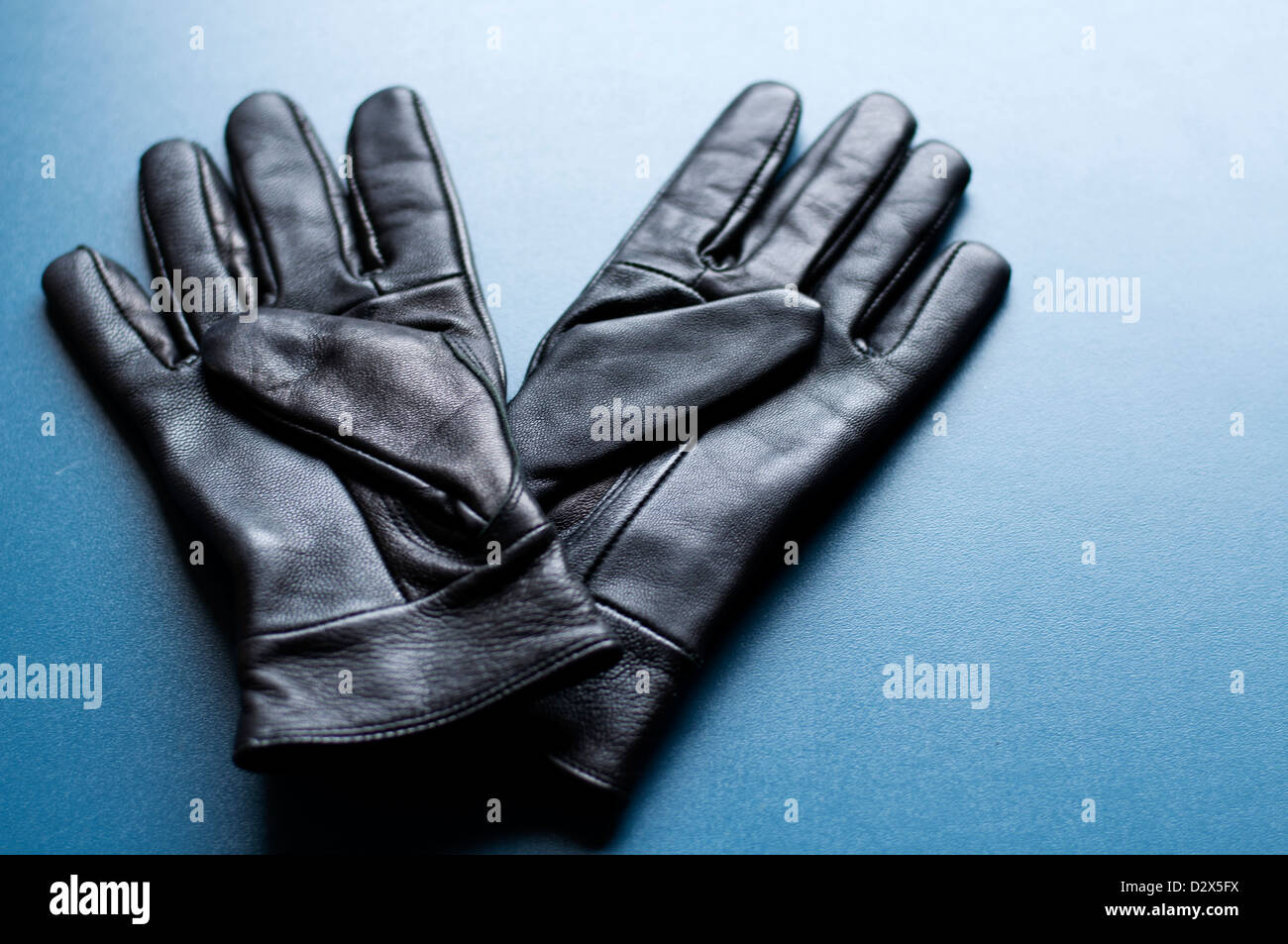 Schwarze Lederhandschuhe Stockfoto