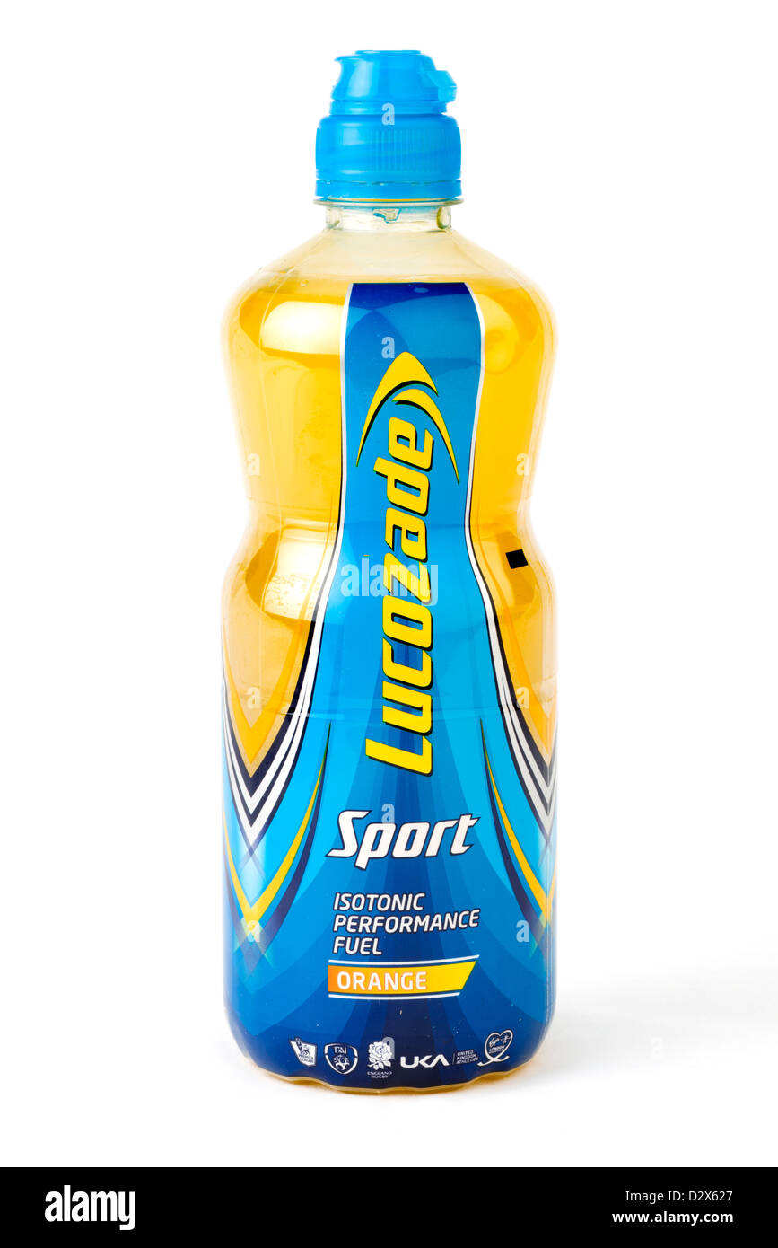 Flasche Lucozade Sport isotonische Energy-Drink, UK Stockfoto