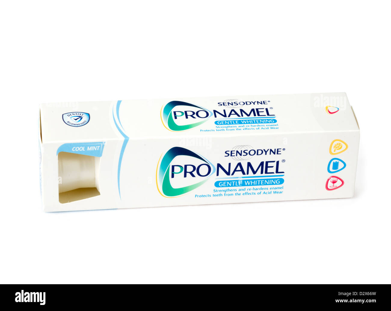 Tube sanfte whitening Zahnpasta Sensodyne ProNamel Stockfoto