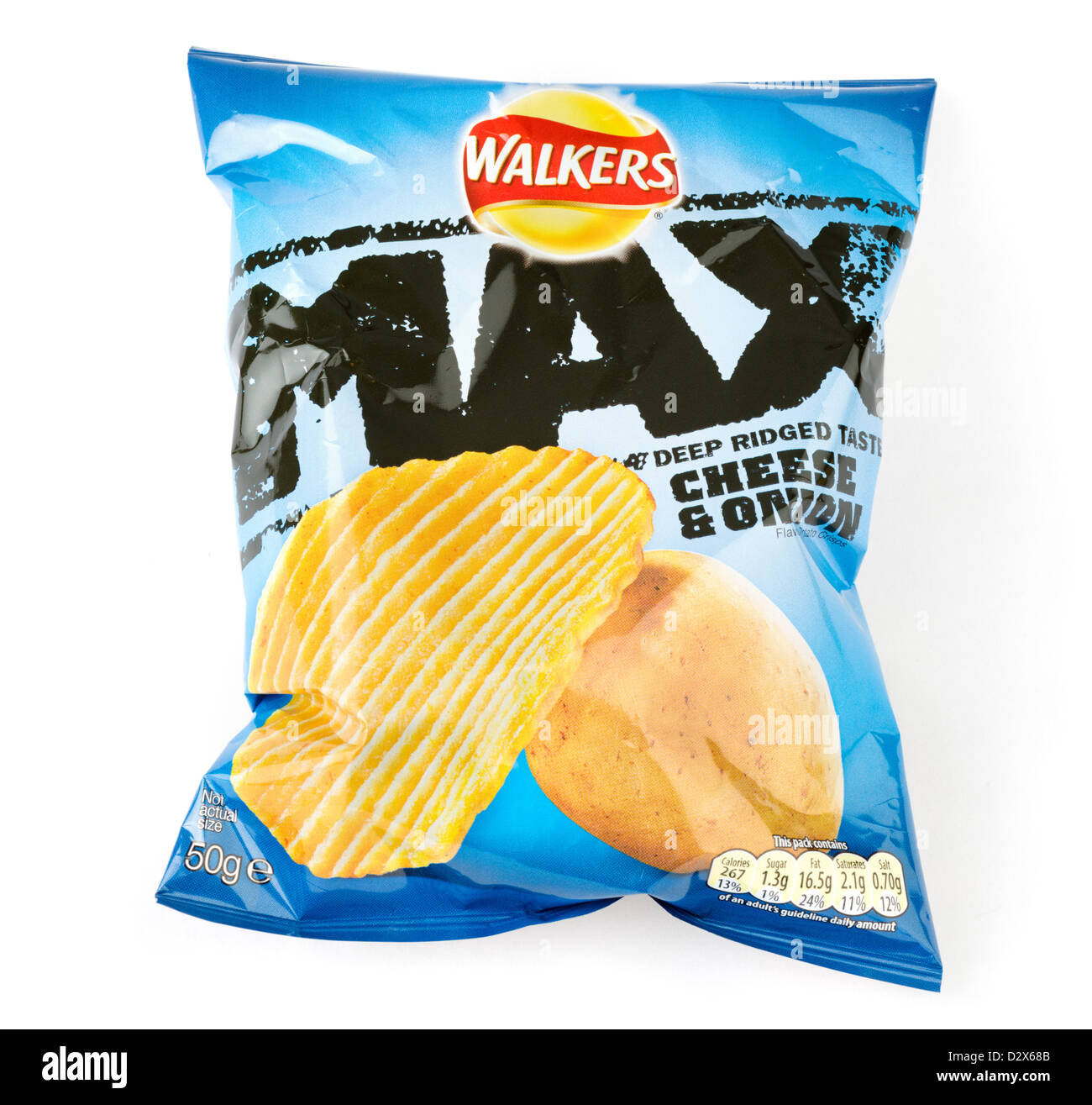 Paket von Wanderer Max Käse und Zwiebel Kartoffelchips, UK Stockfoto
