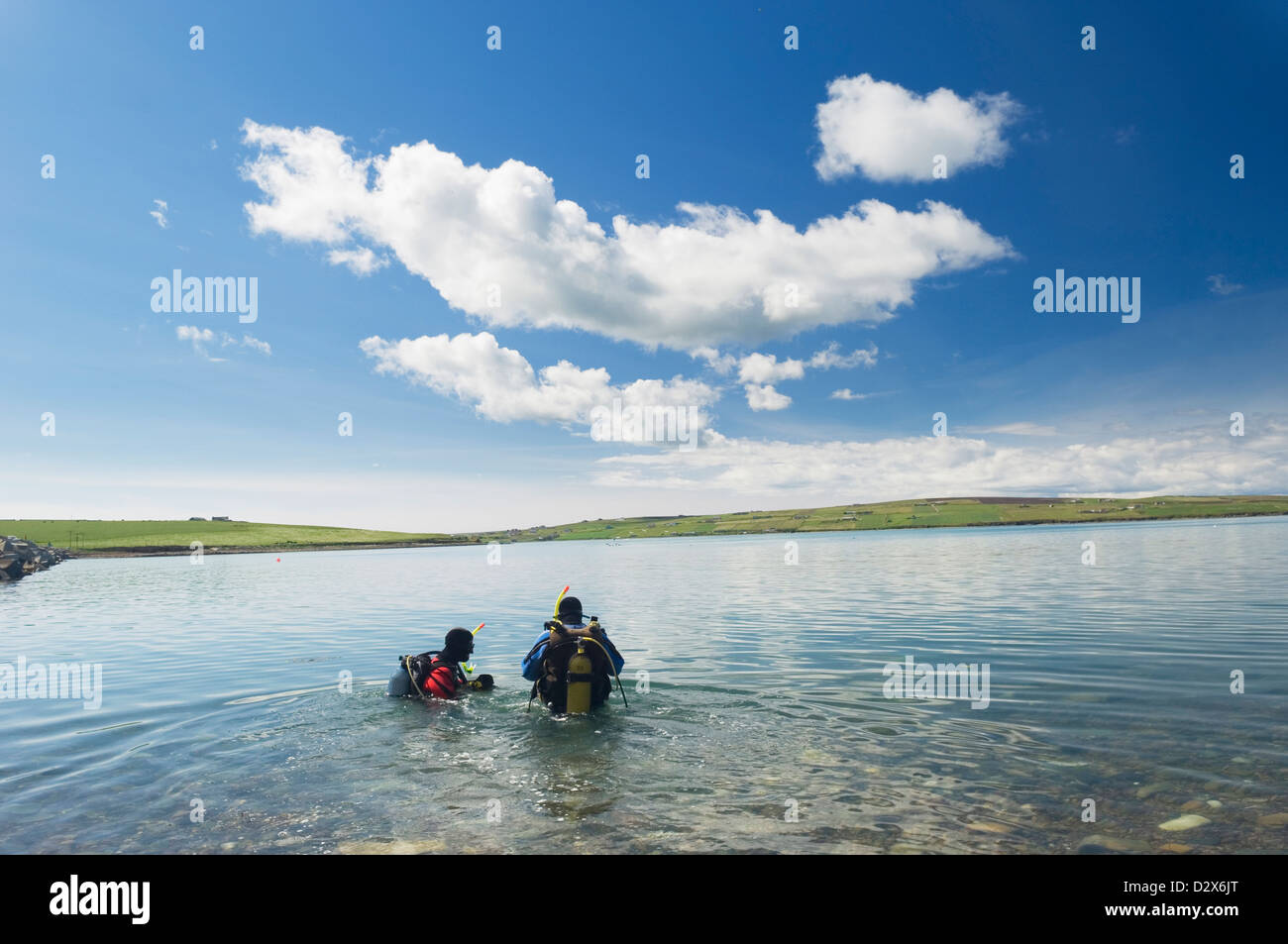 Tauchen in Scapa Flow, Orkney Inseln, Schottland. Stockfoto