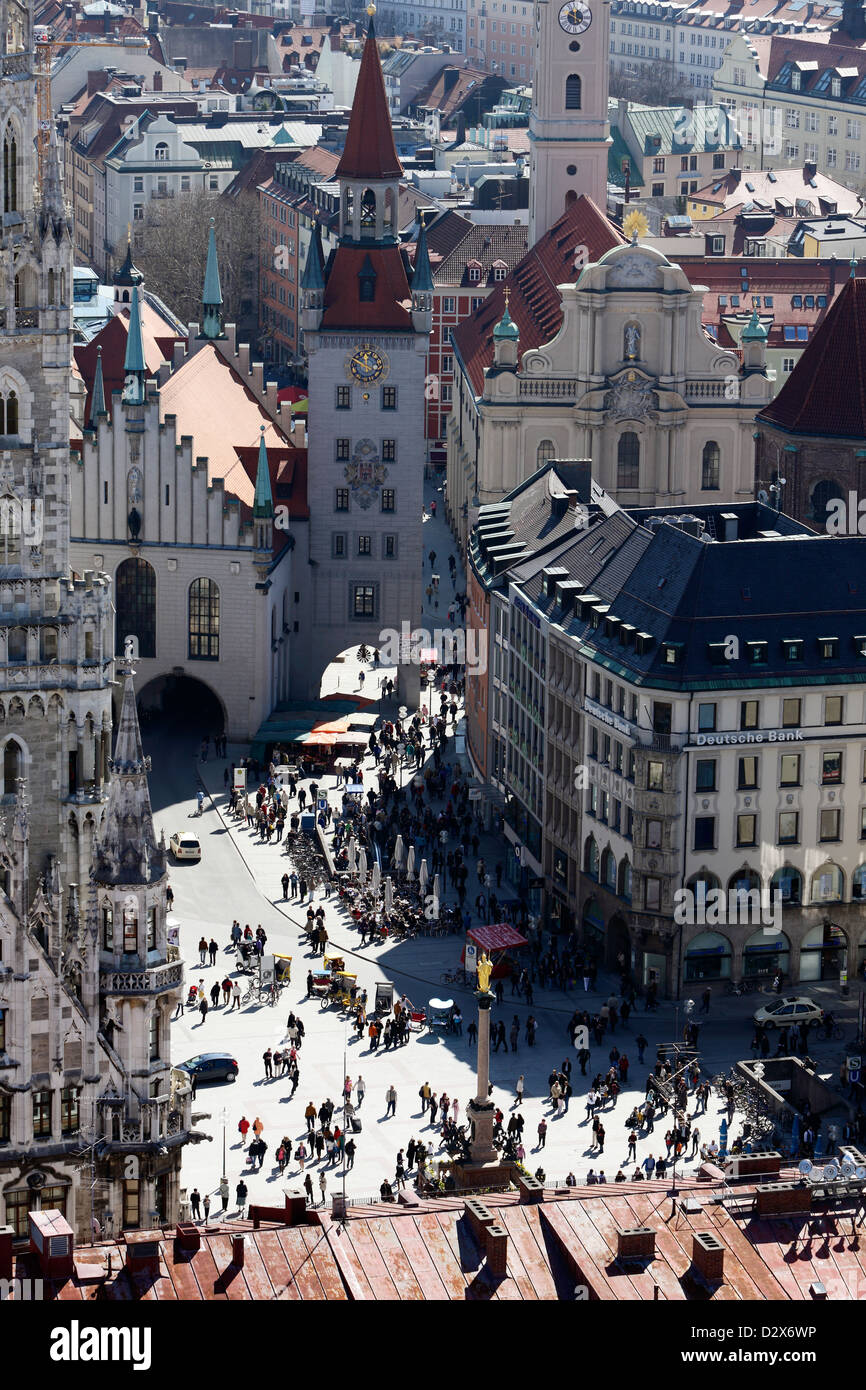 München, Deutschland, mit Blick auf den Marienplatz Stockfoto