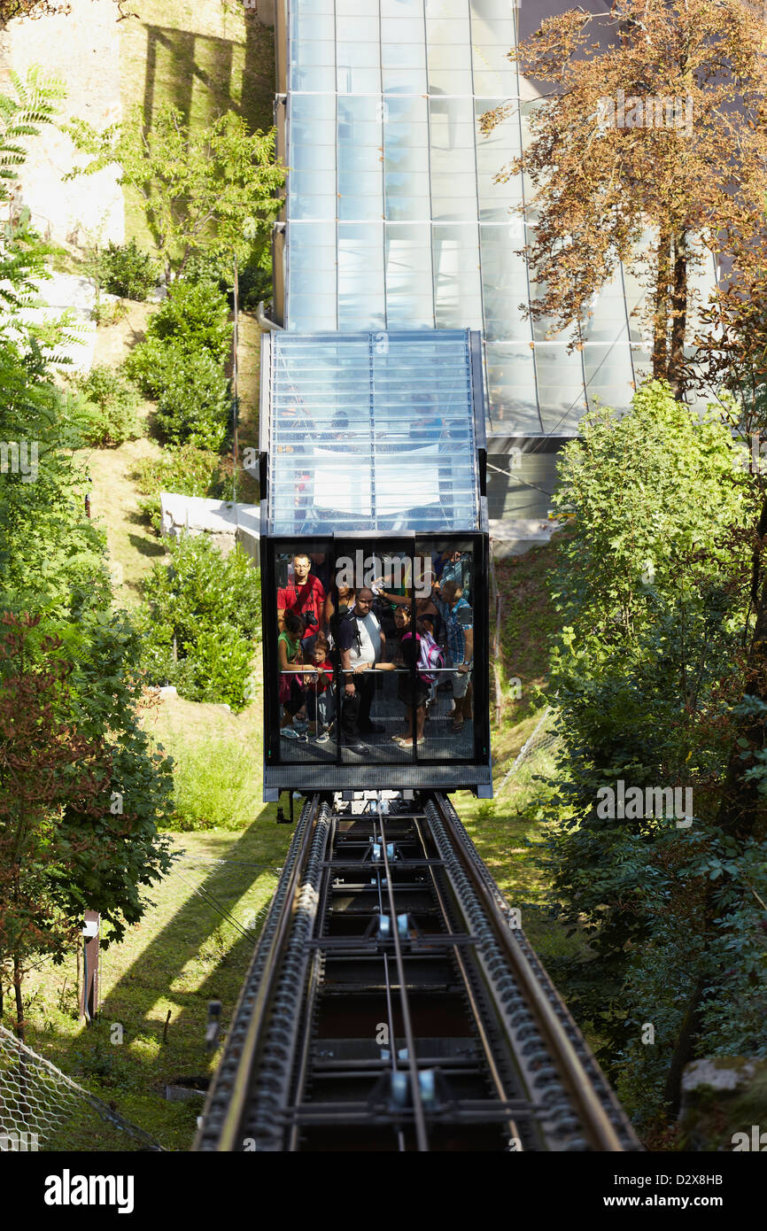 Standseilbahn hinauf zum Schloss, Altstadt, Ljubljana, Slowenien Stockfoto