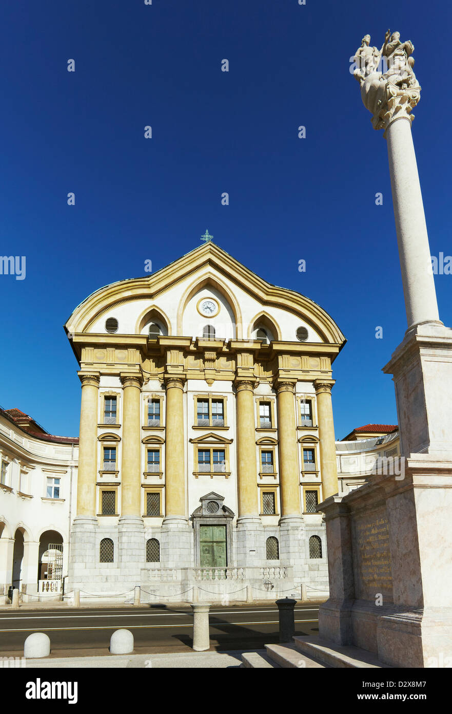 Ursuline Kirche der Heiligen Dreifaltigkeit, Ljubljana, Slowenien Stockfoto