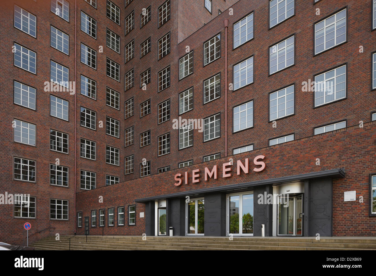 Berlin, Deutschland, Werner Works Turm der Siemens AG an der Nonnendammallee Stockfoto