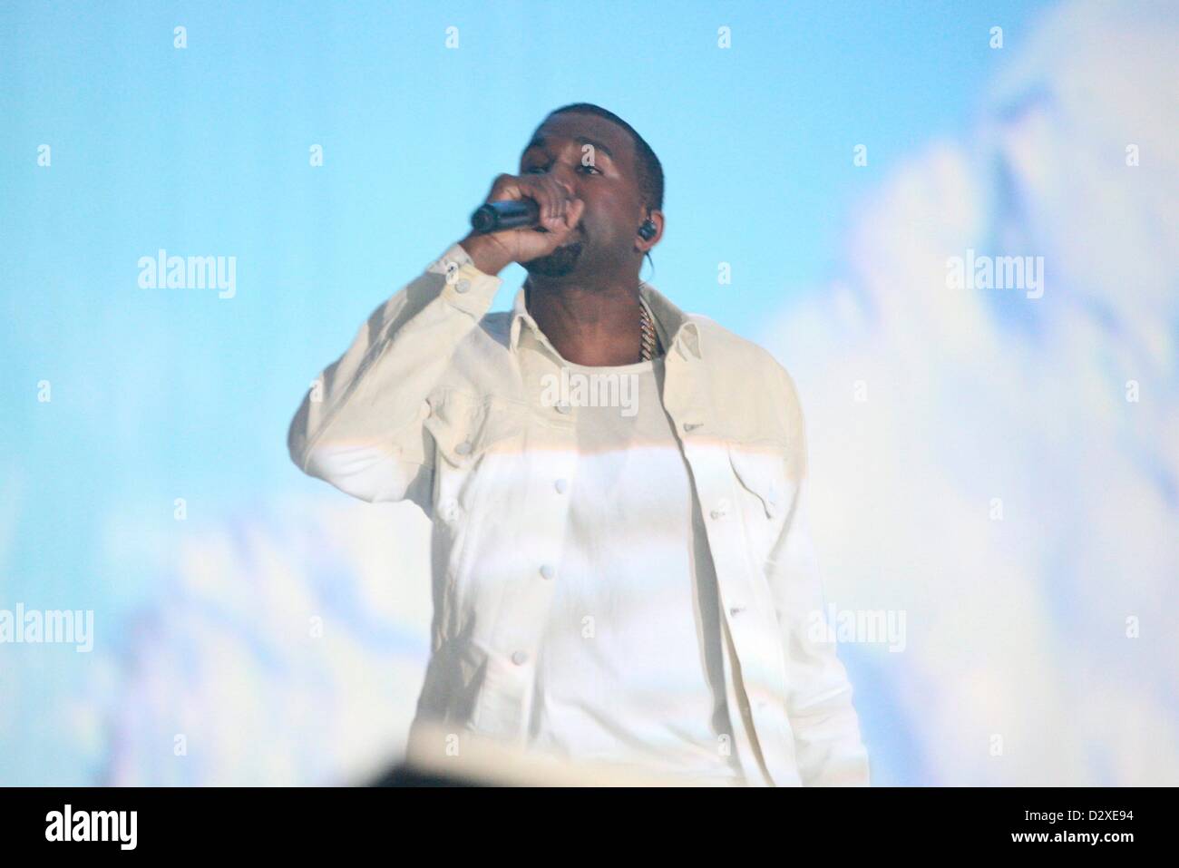 JOHANNESBURG, Südafrika: Kanye West durchführen bei The Dome auf 2. Februar 2013, in Johannesburg, Südafrika. (Foto von Gallo Images / Sowetan / Mohau Mofokeng) Stockfoto