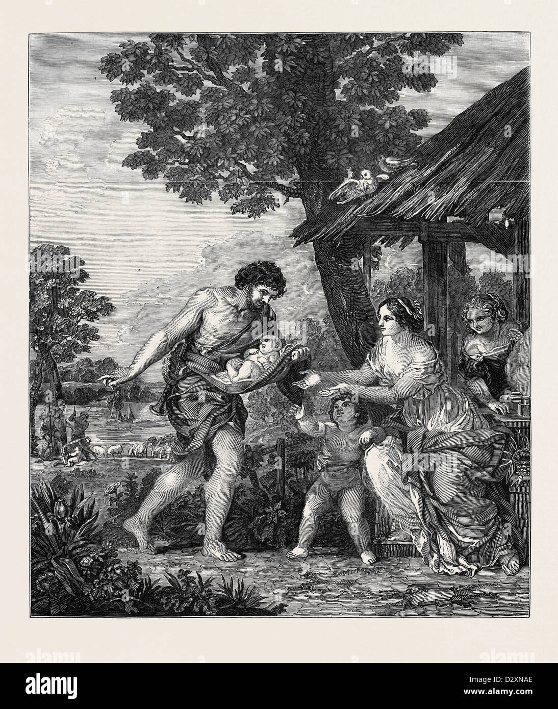 DIE FESTSTELLUNG VON ROMULUS UND REMUS AUS DEM BILD VON PIETRO DA CORTONA Stockfoto