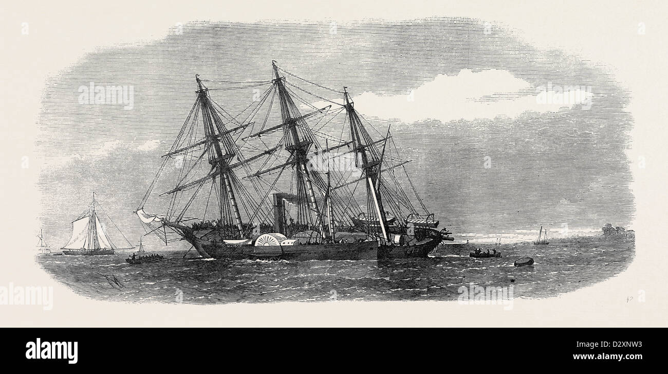 HMS RACER AUF RYDE SANDS 1871 AUF GRUND Stockfoto