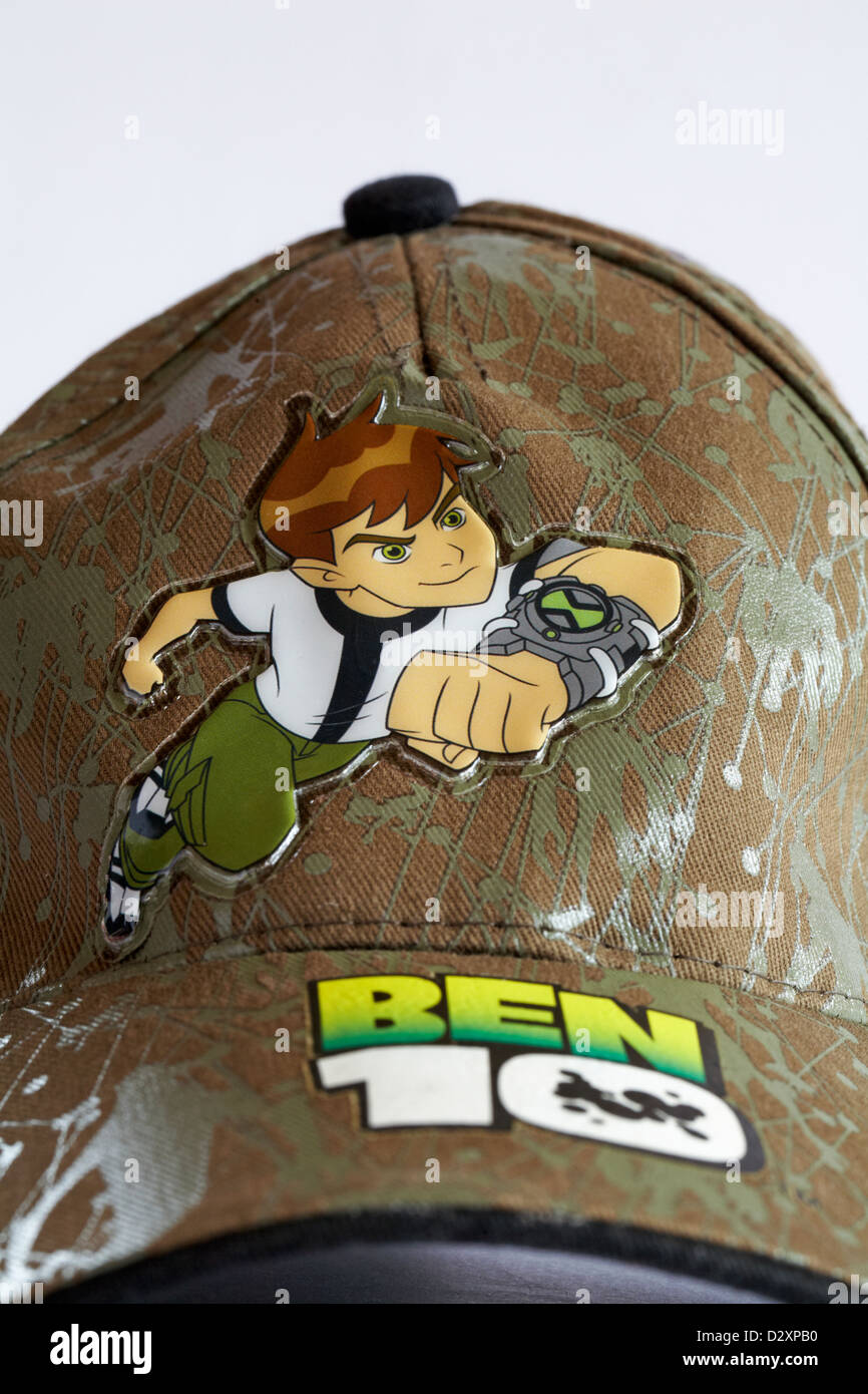 Detail auf Ben 10-Baseball-cap Stockfoto