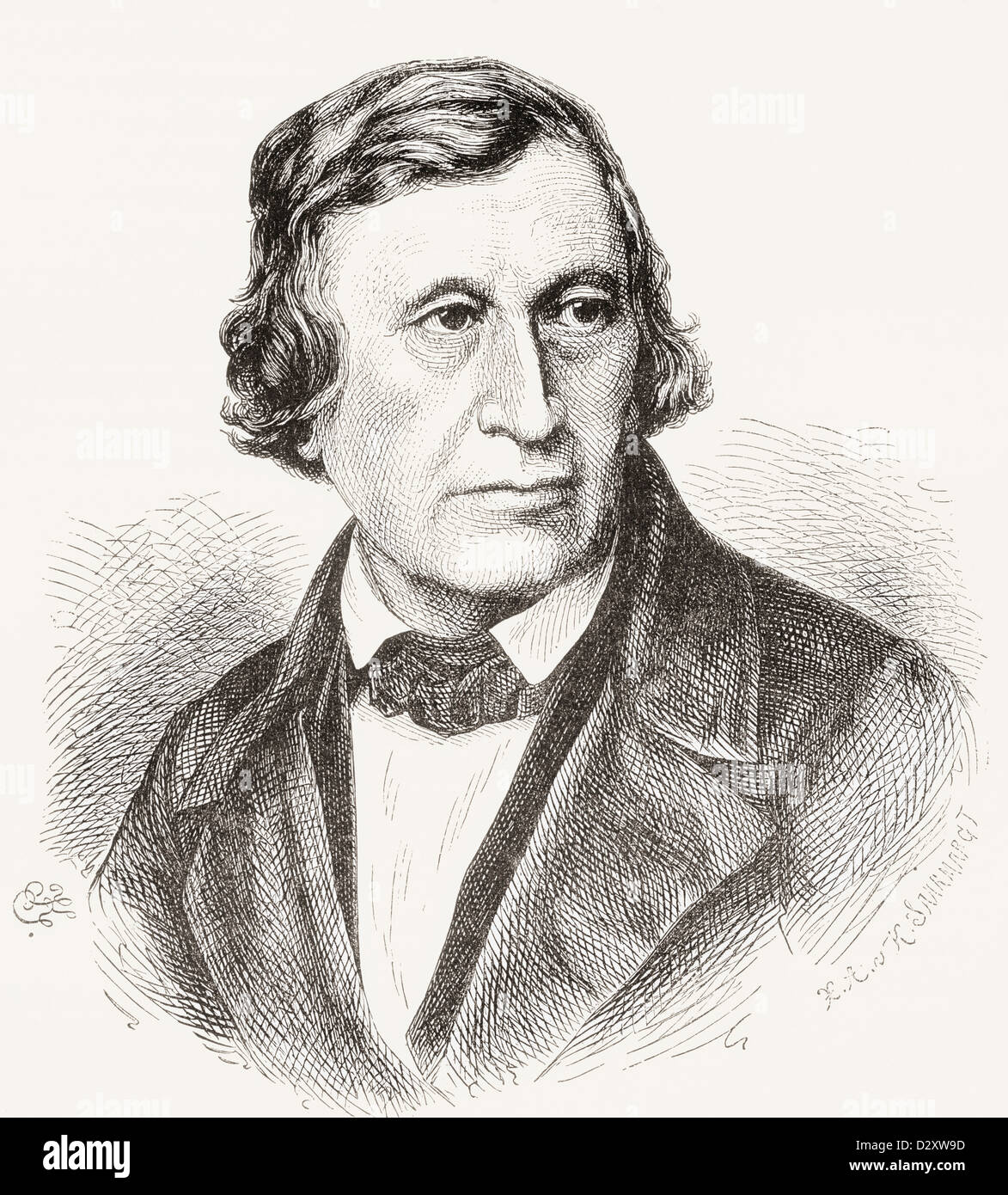 Wilhelm Carl Grimm, 1786 – 1859. Deutscher Autor, der jüngere der Brüder Grimm. Stockfoto