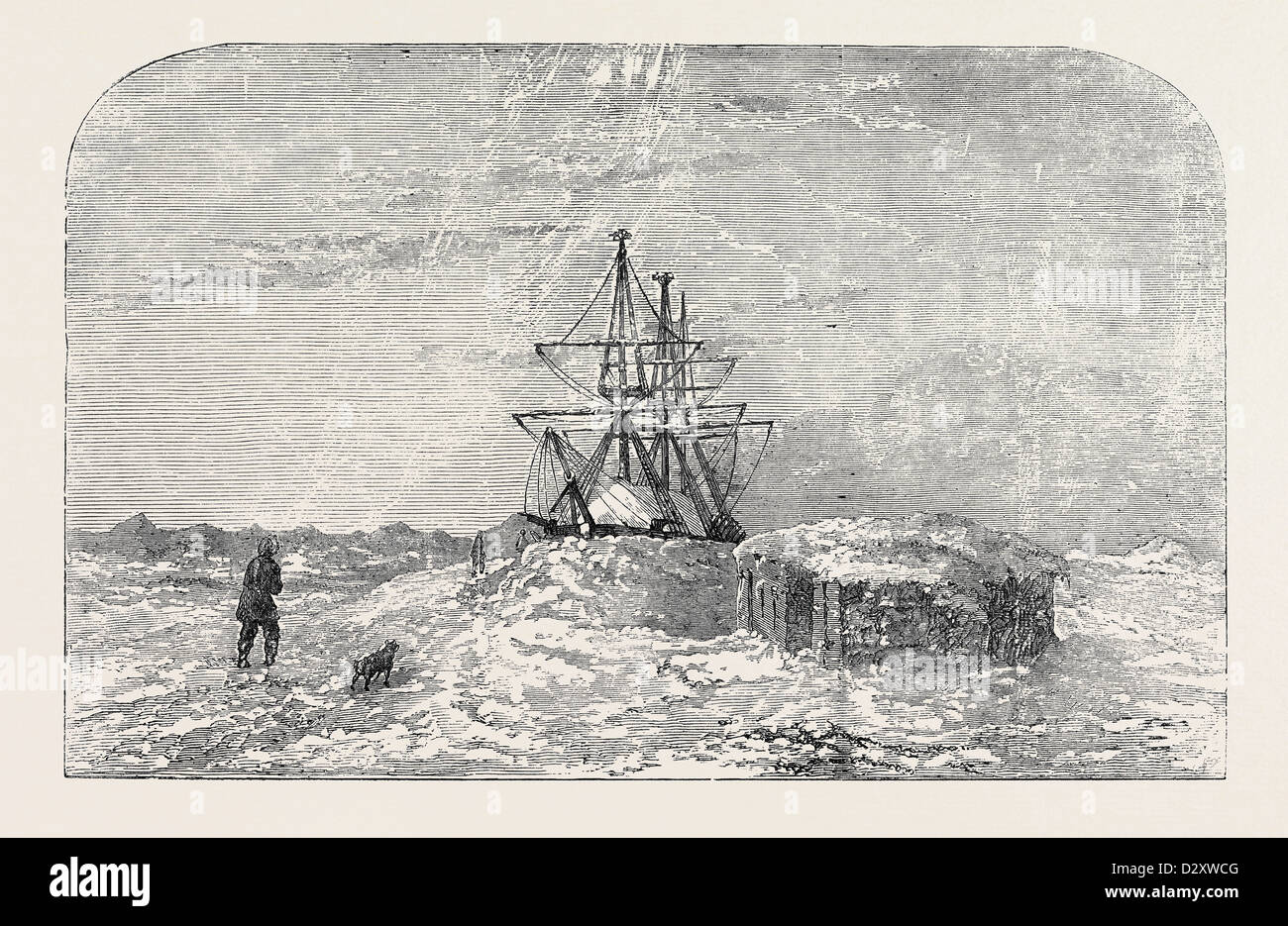 HMS "ENTERPRISE" IM WINTERQUARTIER, CAMDEN BAY Stockfoto