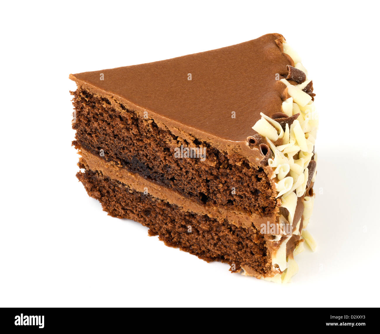 Stück Schokoladenkuchen Stockfoto