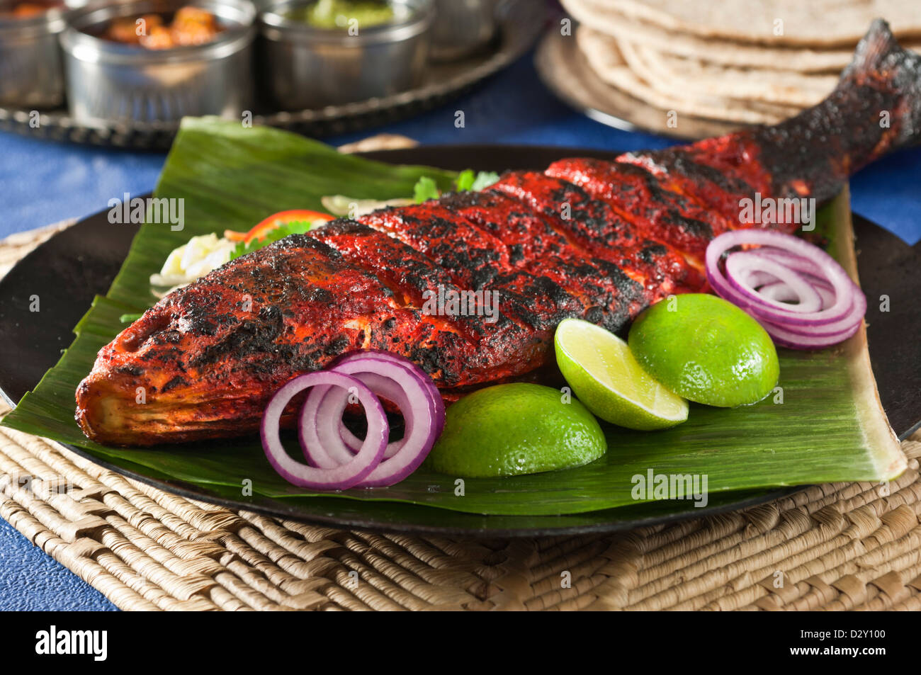 Tandoori Fischfutter Indien Stockfoto