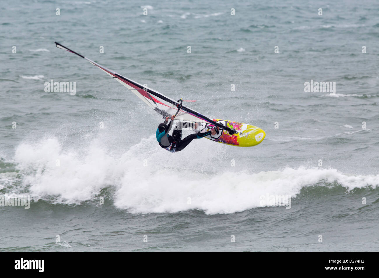 Wind Surfen; Cornwall; UK Stockfoto