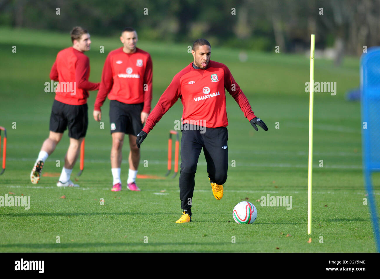 Fußball Training - Cardiff - UK 4. Februar 2013 Wales: Wales Verteidiger Ashley Williams. Bildnachweis: Phil Rees/Alamy Live-Nachrichten Stockfoto